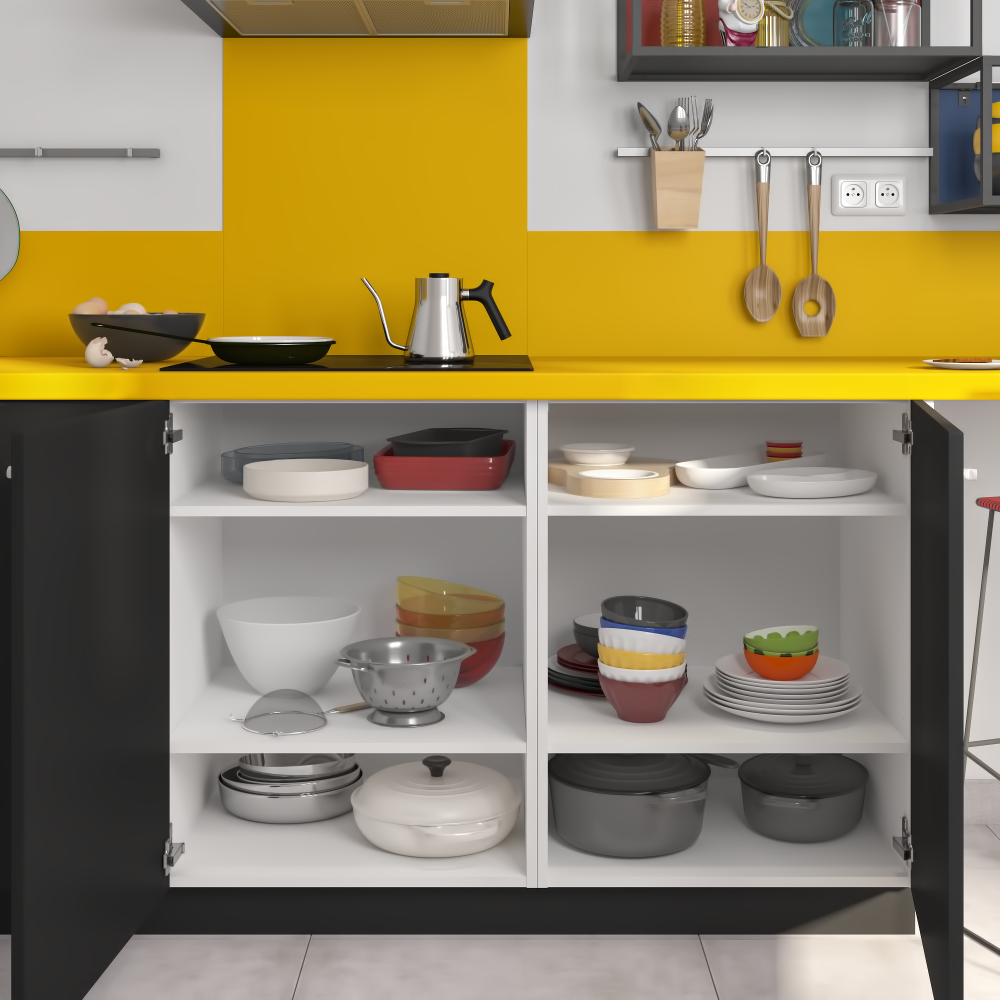 Lot de 2 Etagère pour intérieur de caisson DELINIA ID blanc l.56.7 x P.51.5 cm - 2