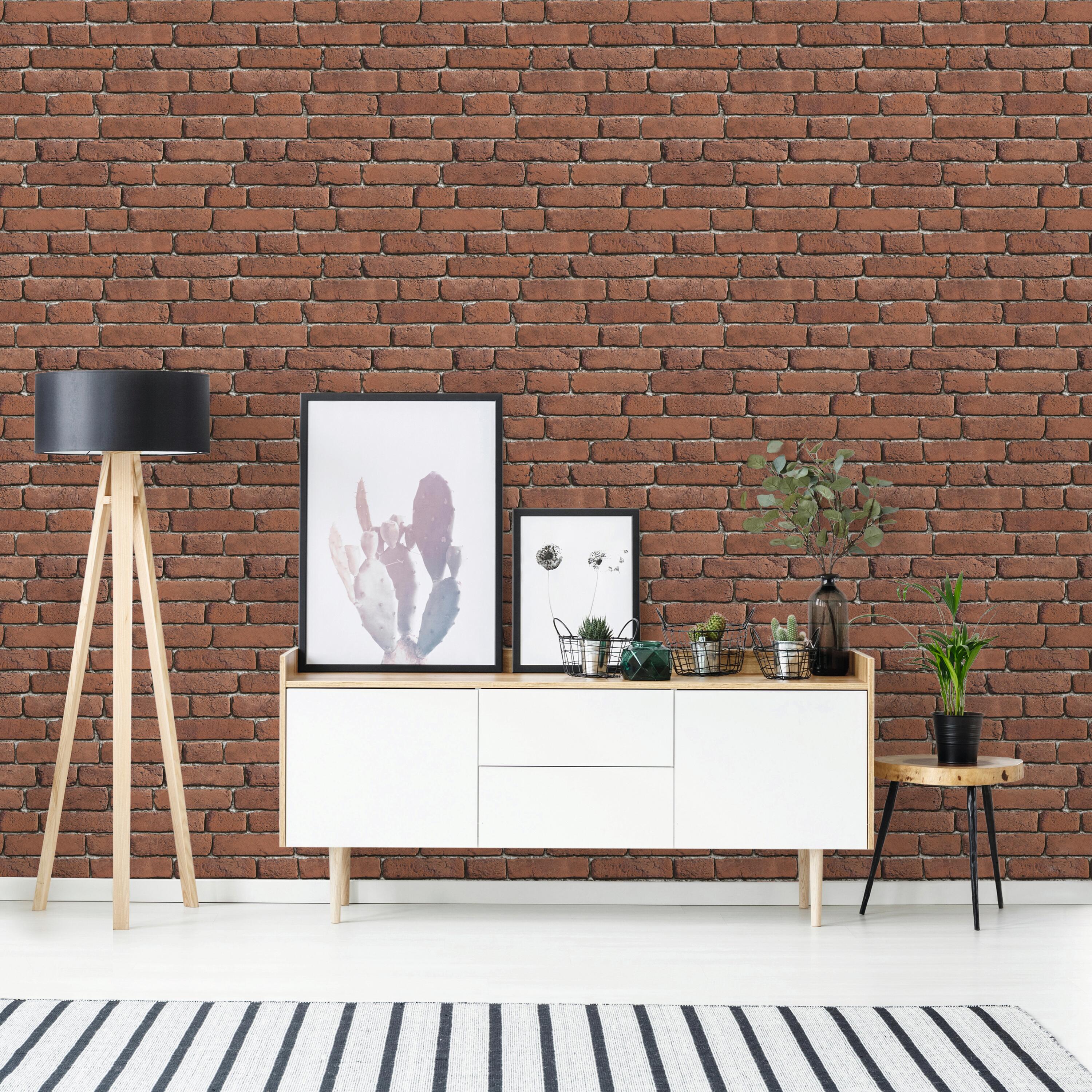 Papel de parede INSPIRE LADRILHO VERMELHO - 8