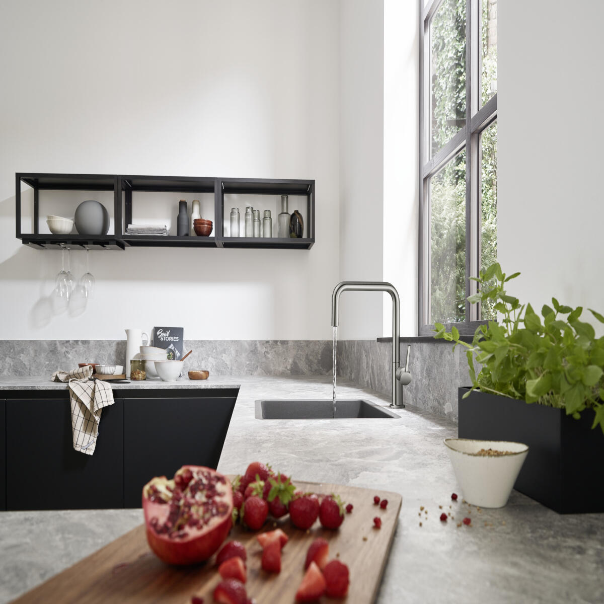 Rubinetto da cucina fisso a u Talis M54 argento cromato lucido HANSGROHE - 2
