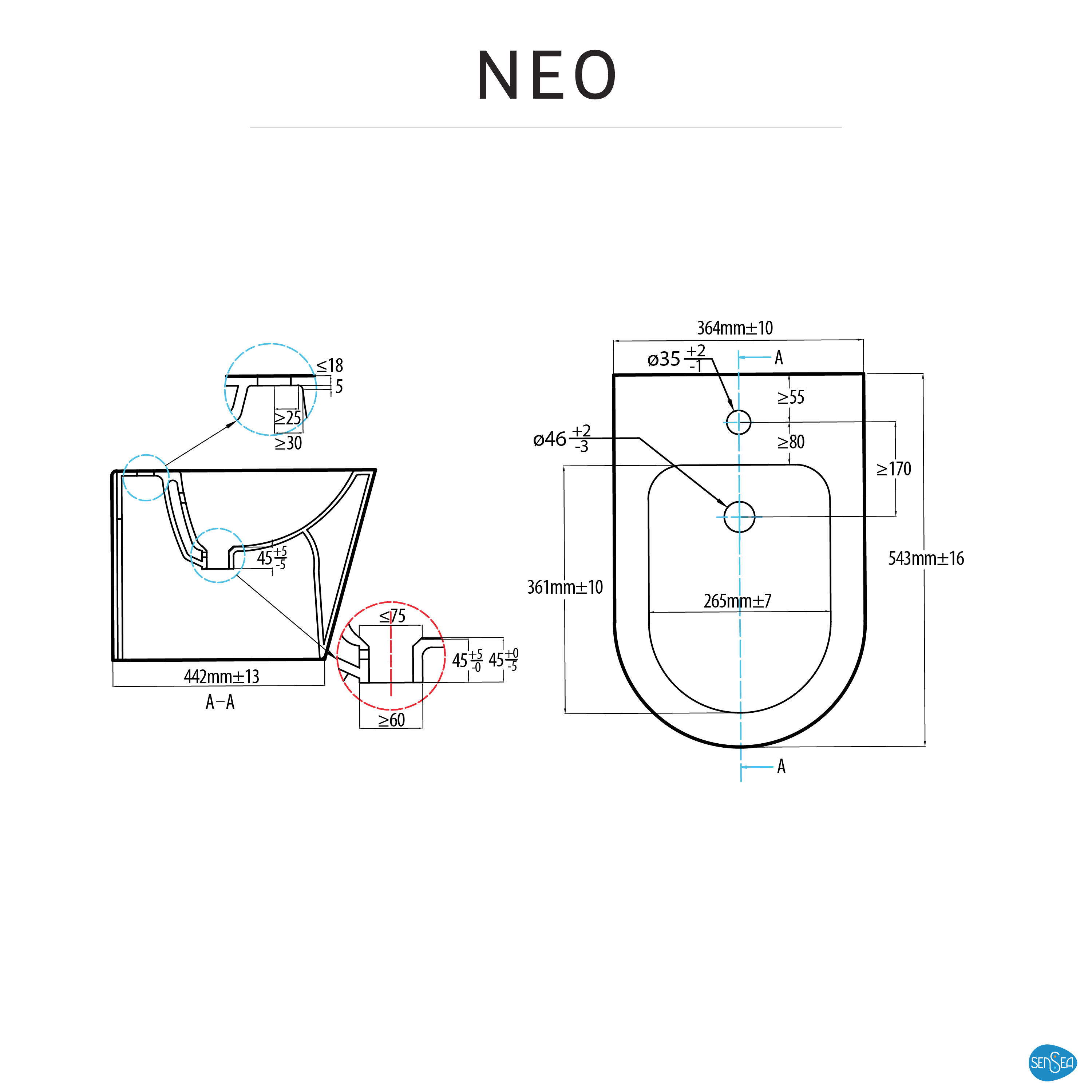 Bidet à poser Neo  SENSEA - 2