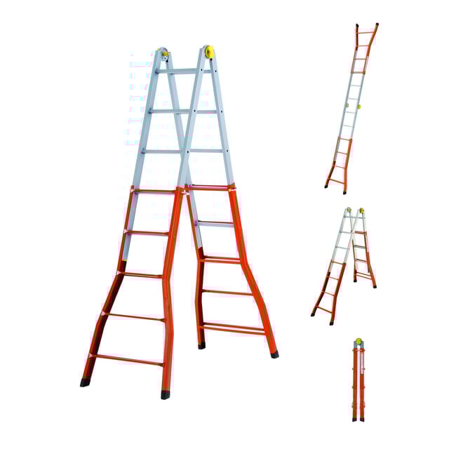 Scala telescopica GIERRE Peppina FE 125 in acciaio portata massima 100 kg D.lgs 81/08 per lavori fino a 5.68 m