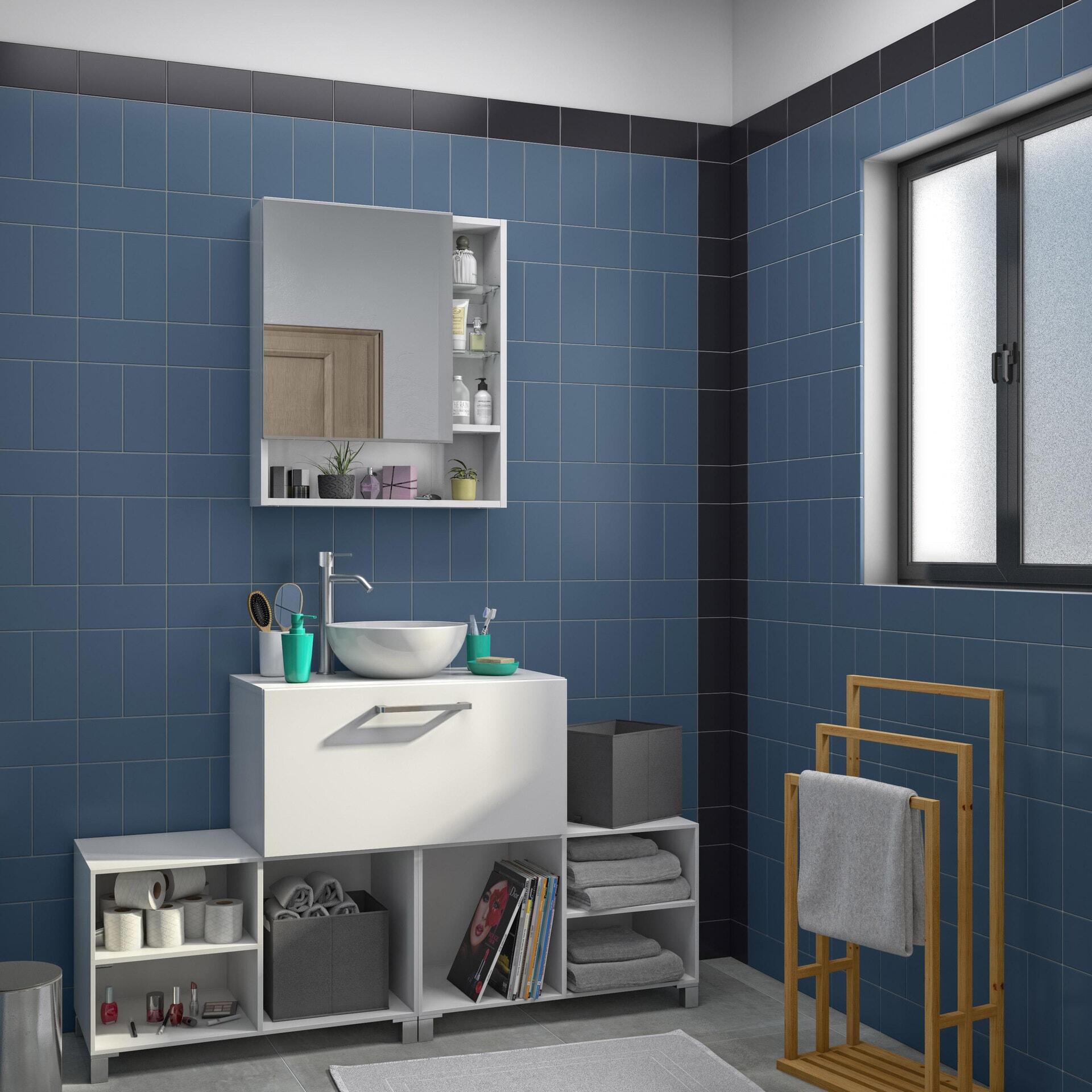 Lavabo da appoggio Easy SENSEA tondo in ceramica bianco lucido piletta inclusa - 6