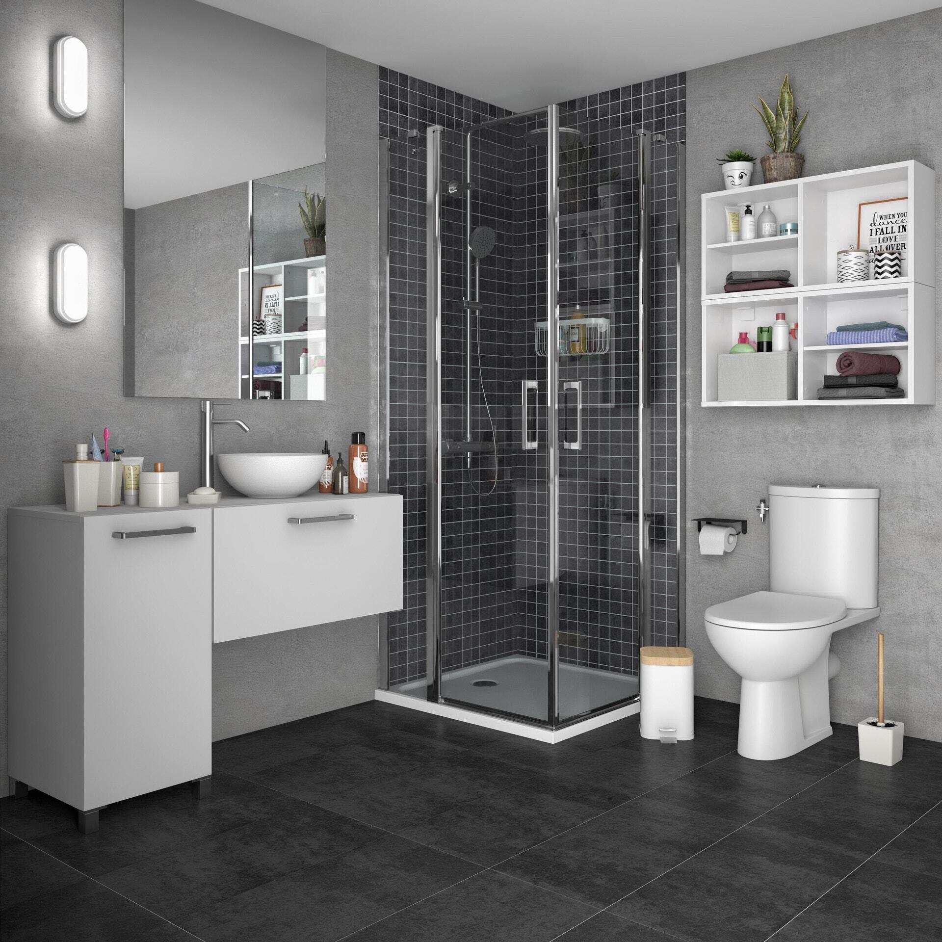 Lavabo da appoggio Easy SENSEA tondo in ceramica bianco lucido piletta inclusa - 9