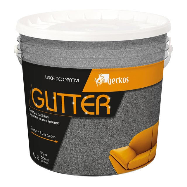 Pittura decorativa GECKOS glitterato grigio scuro 4 L