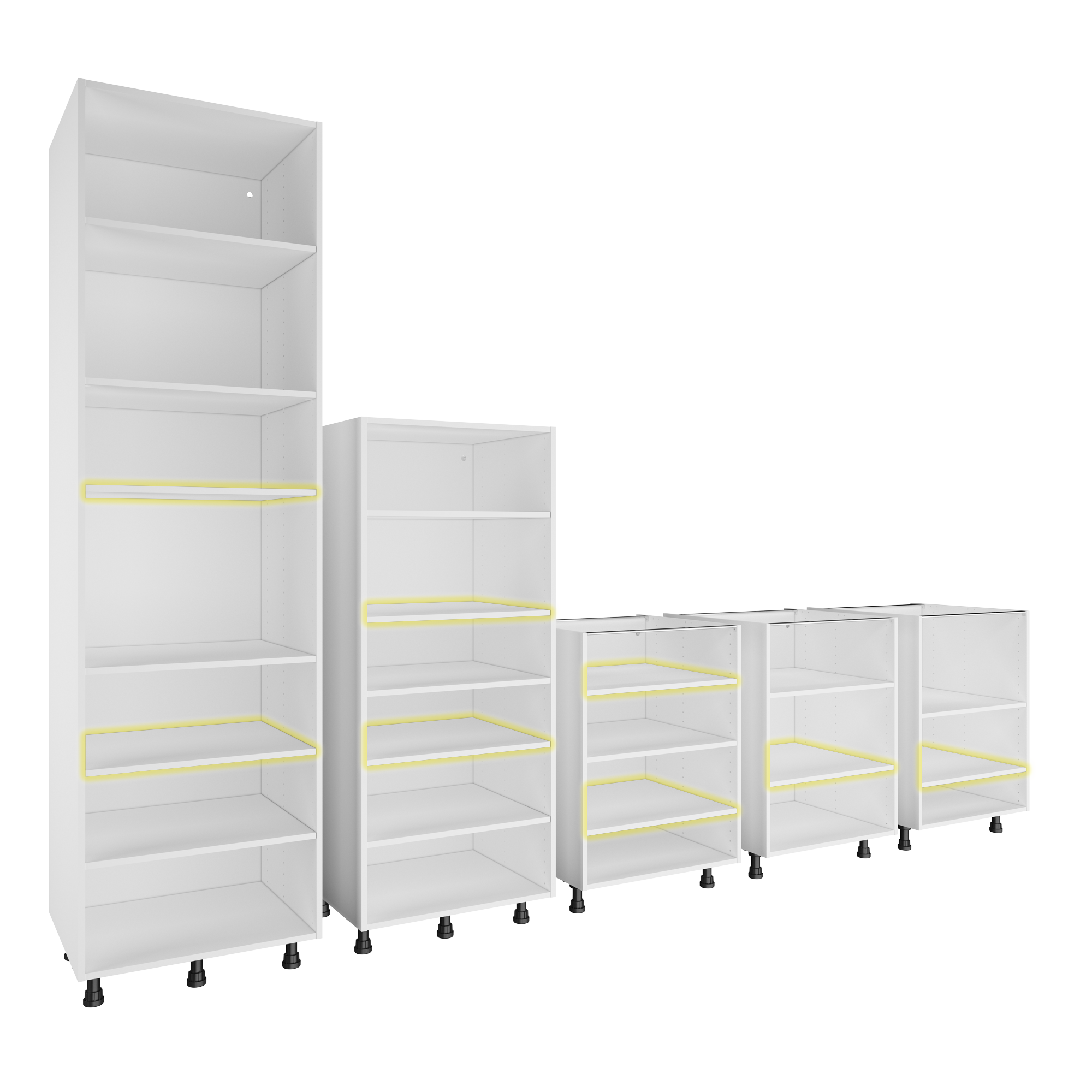 Lot de 2 Etagère pour intérieur de caisson DELINIA ID blanc l.56.7 x P.51.5 cm - 3