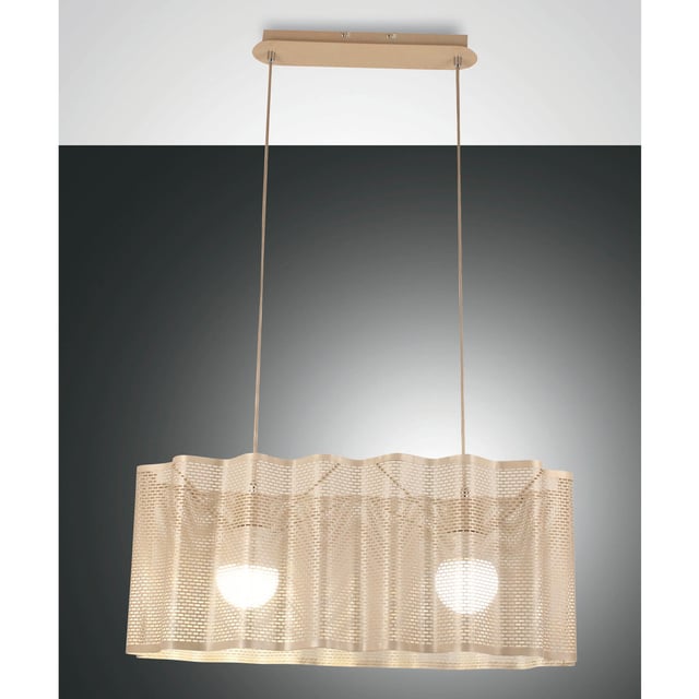 Lampadario Neoclassico Glicine oro paralume oro 2x E27 LA MIA LUCE