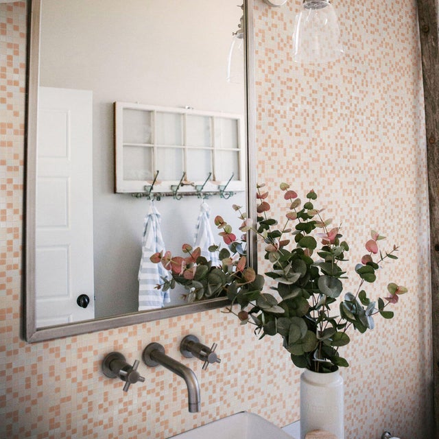 Piastrella Mosaico in vetro Cotton rosa L 31.6 x L 31.6cm x Sp. 4 mm, 10 pezzi