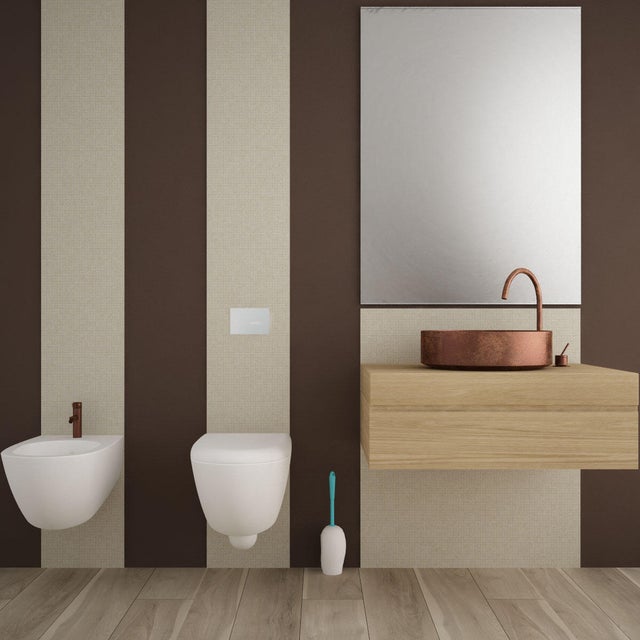 Piastrella Mosaico in vetro beige L 0.4 x L 31.6cm x Sp. 4 mm, 10 pezzi