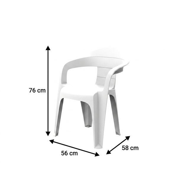 Silla de jardín sín cojín de polipropileno Valencia blanco Shaf