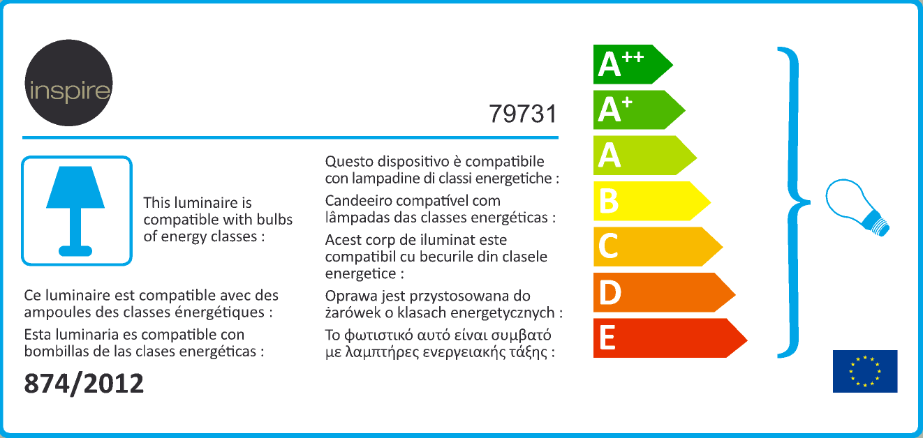 Plafon SITIA 29 cm biały E27 INSPIRE - 5