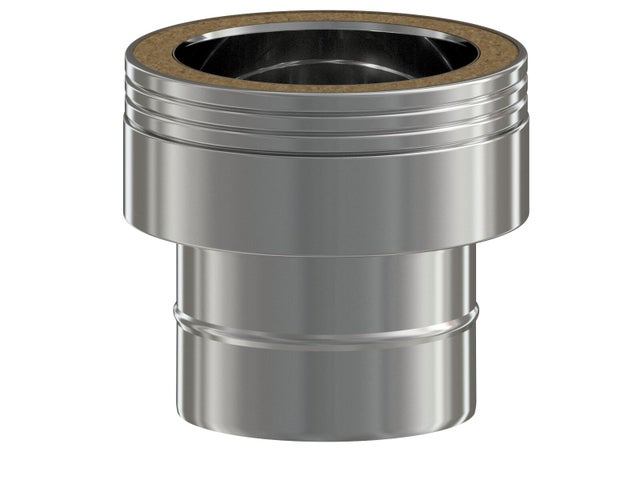 ADAPTADOR INOXIDABLE PARED SIMPLE-DOBLE 80MM