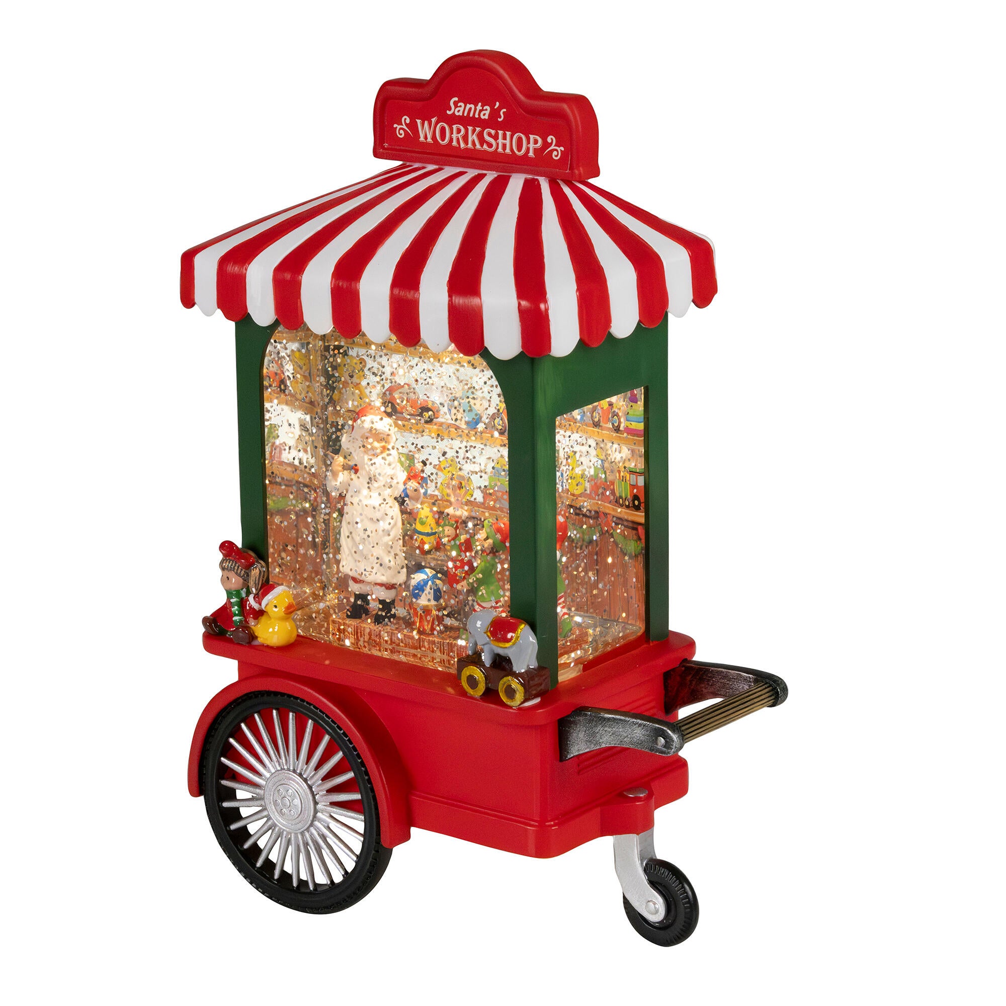 Decoratiune Craciun cu LED, model car cu Mos Craciun, polistiren, 17.5 ...