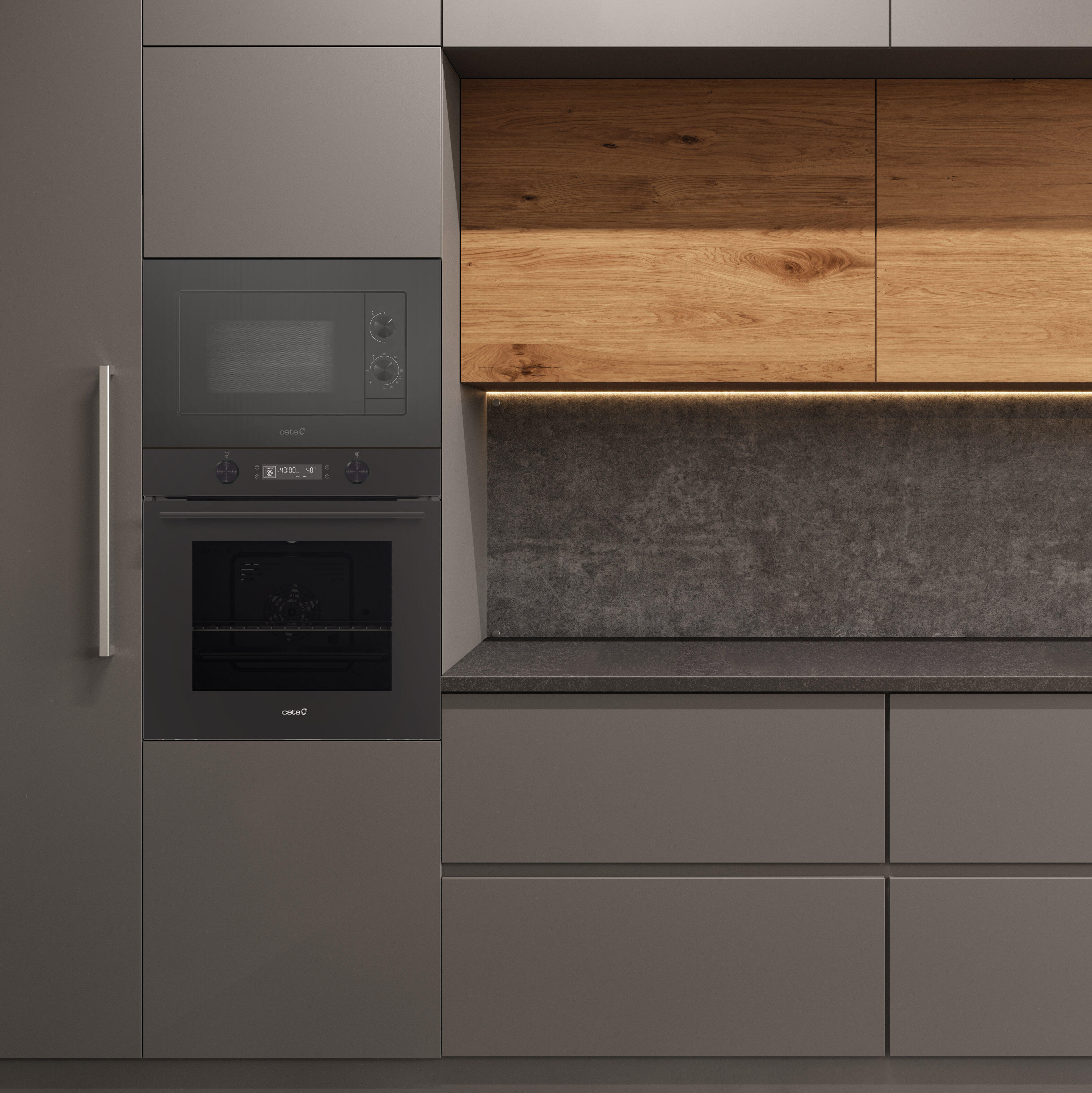 Horno Multifunción Cata 73L 60cm Hidrolítico A 8 Programas Negro Integrable - Imagen 2