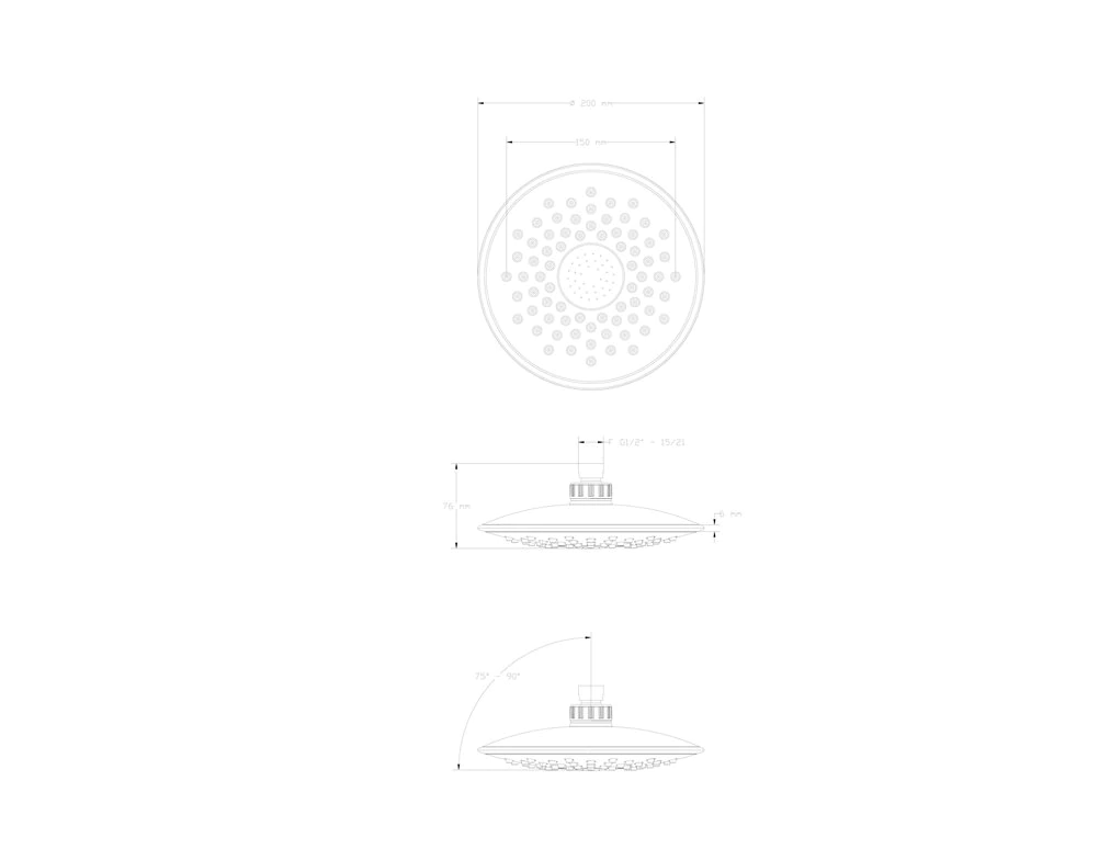 Tête de douche rond abs x l.20cm Tuina - 4