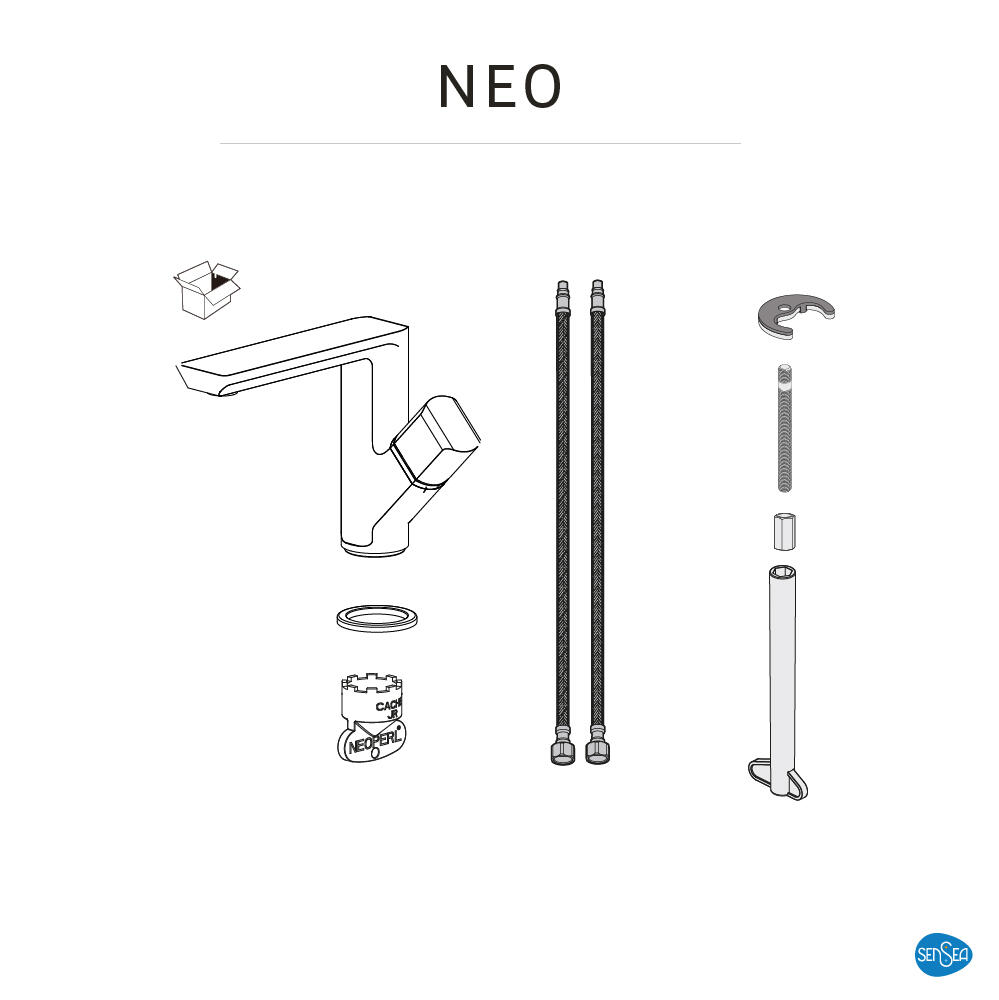 Rubinetto per lavabo Neo nero opaco SENSEA H 13.8 cm - 9