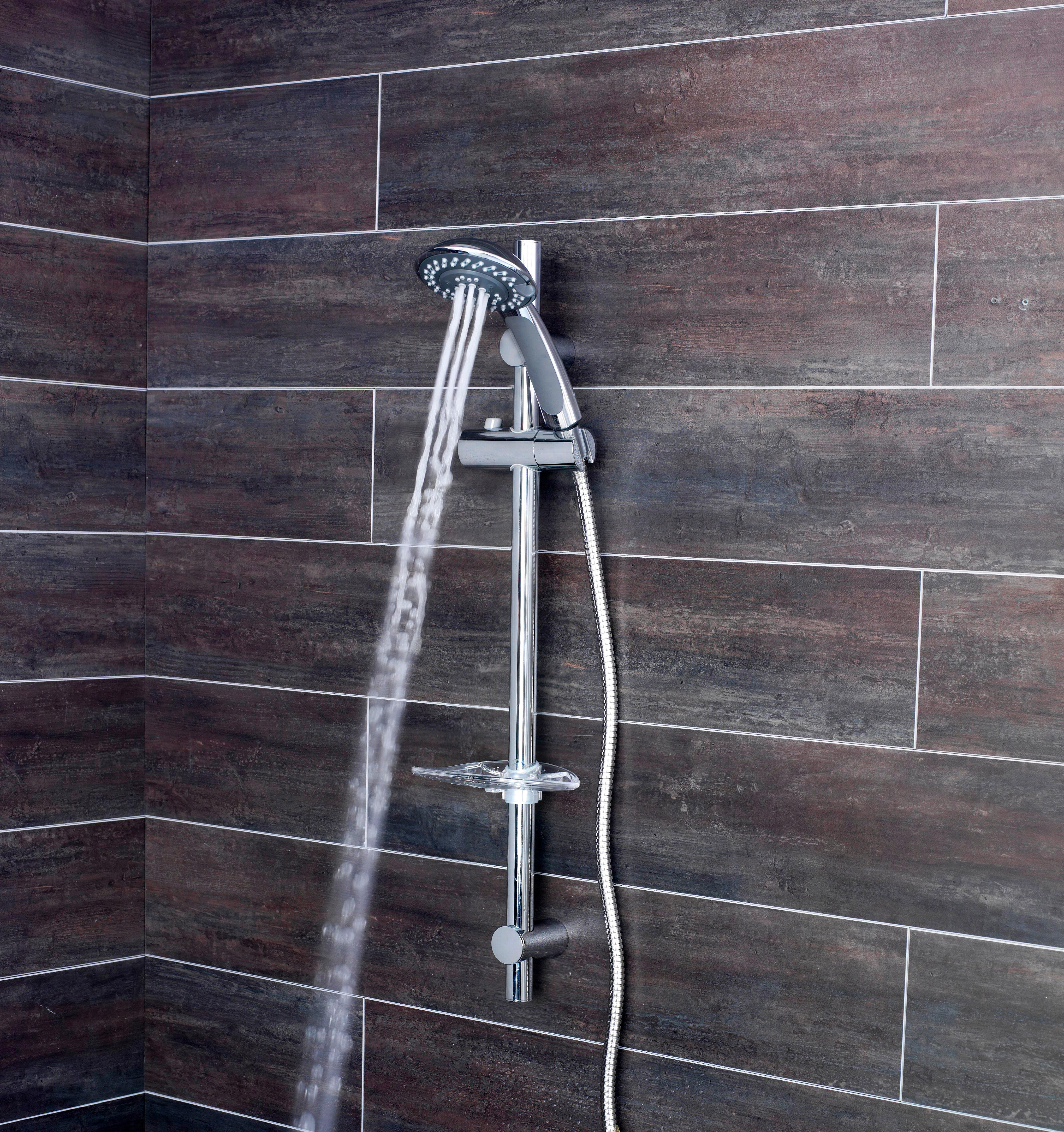 Pommeau de douche avec flexible et barre de douche 4 jet(s) chrome Docce SENSEA - 8