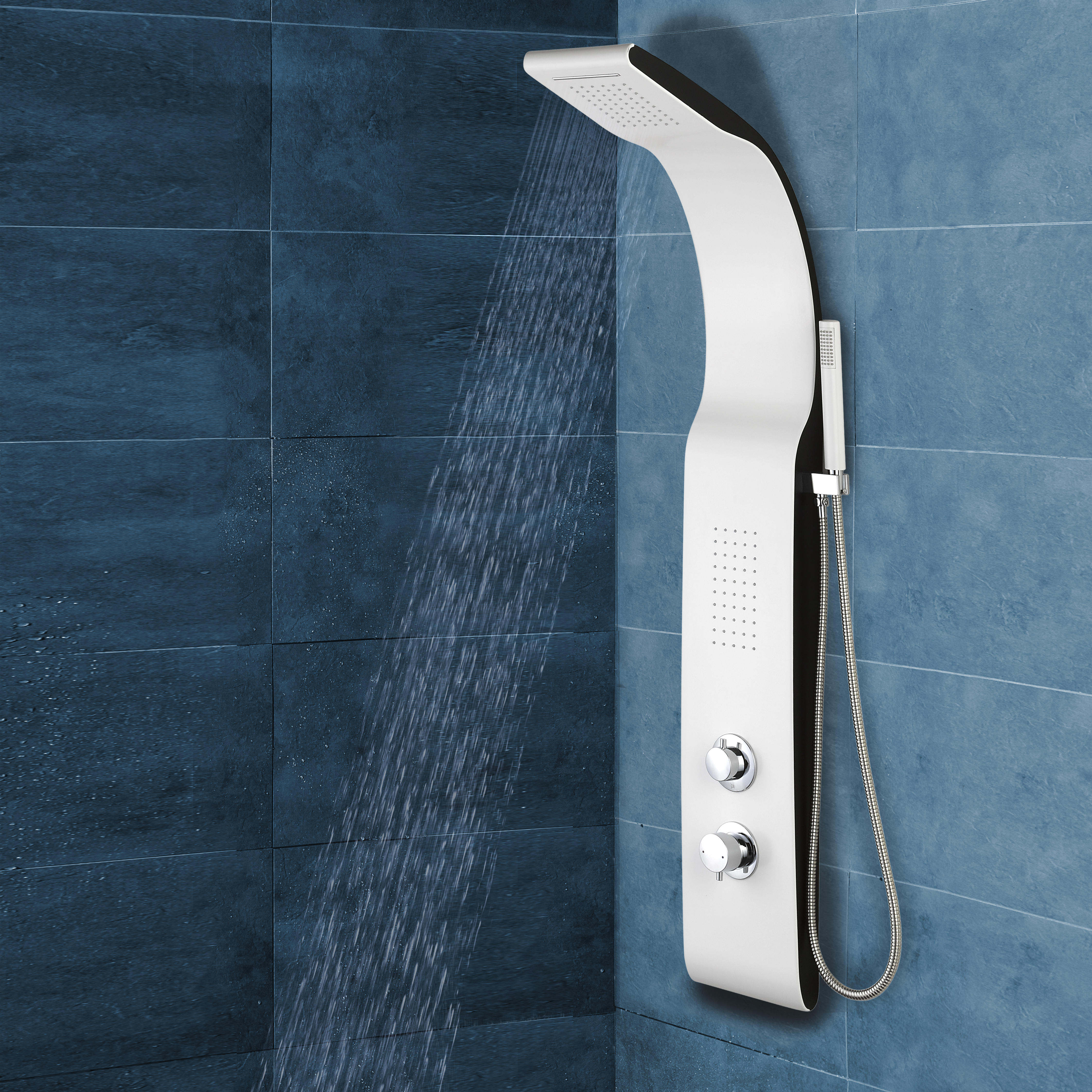 Columna de ducha hidromasaje monomando SENSEA Evodi blanco - 2