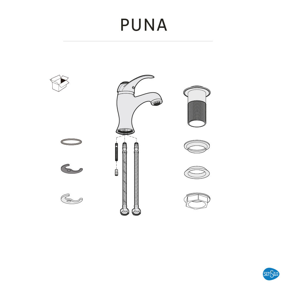 Grifo de lavabo SENSEA Puna monomando cromo brillo. Antical. Latón - 23