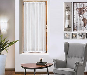 COPPIA TENDINA VETRO MODERNA LARGA 45 O 60 O 80 GIUSY BEIGE COPPIA  2 Teli Cm 45x150 84884489 - 3