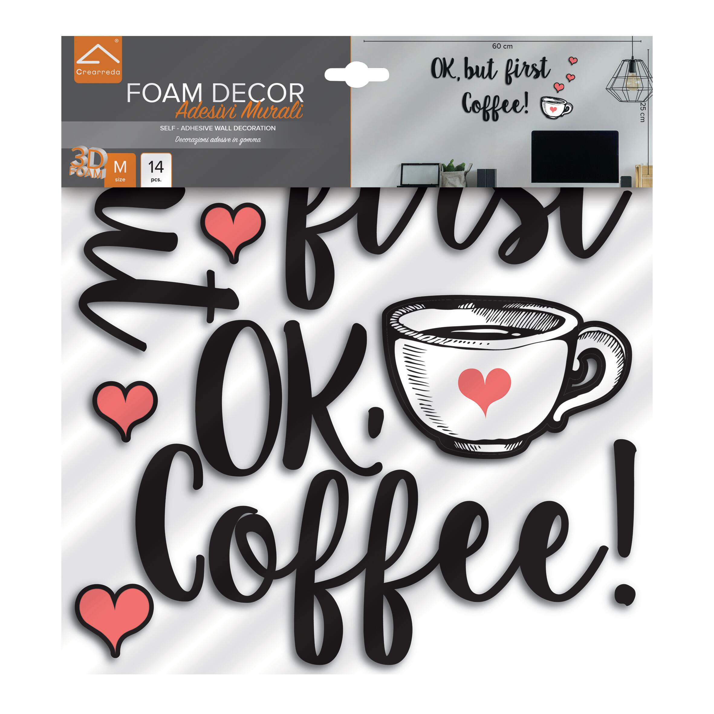 Sticker foam but first coffee 31x31 cm multicolore - 3