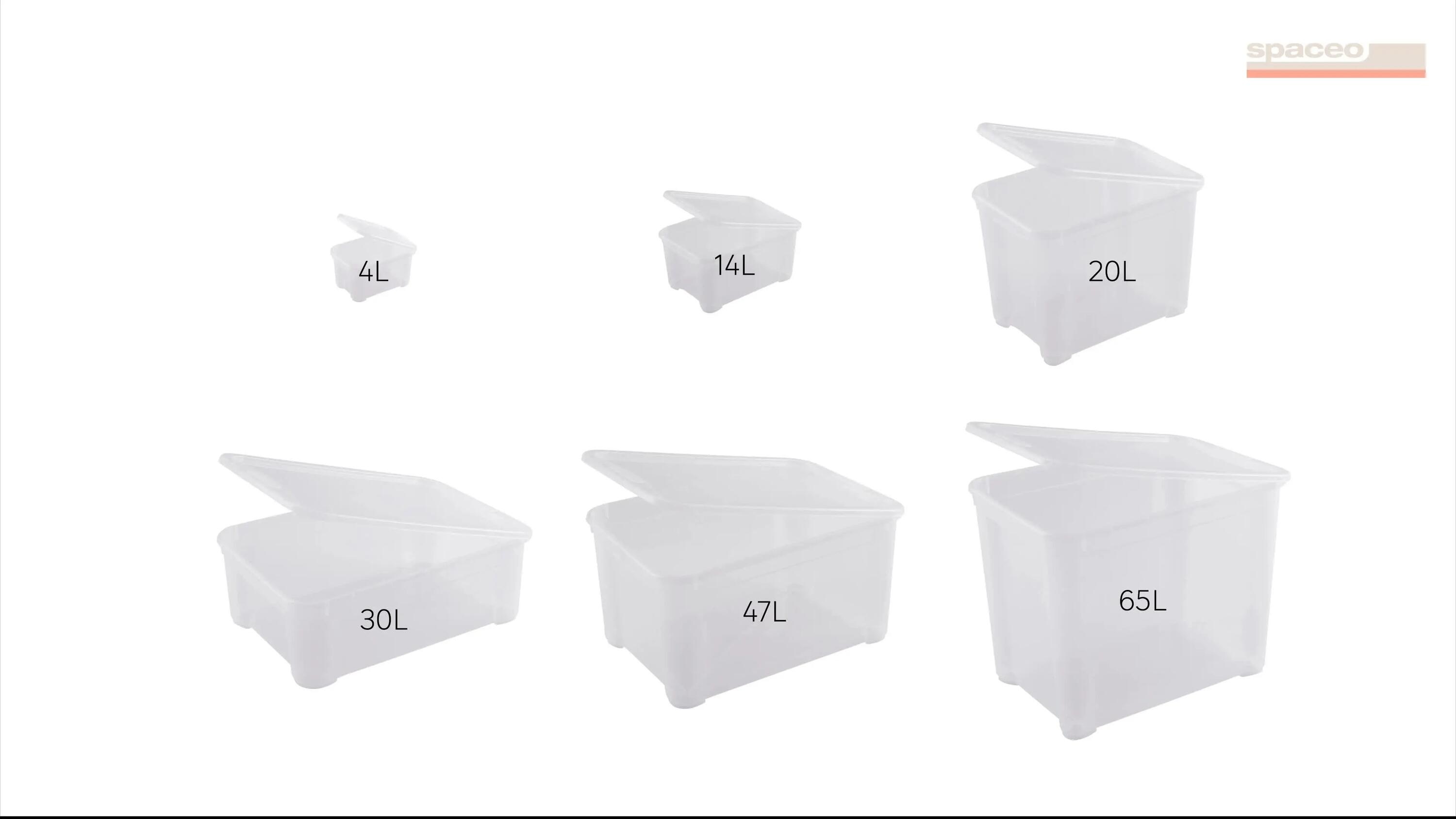 Caja con tapa transparente capacidad de 14 L medidas 38x19x26.5 cm - 7