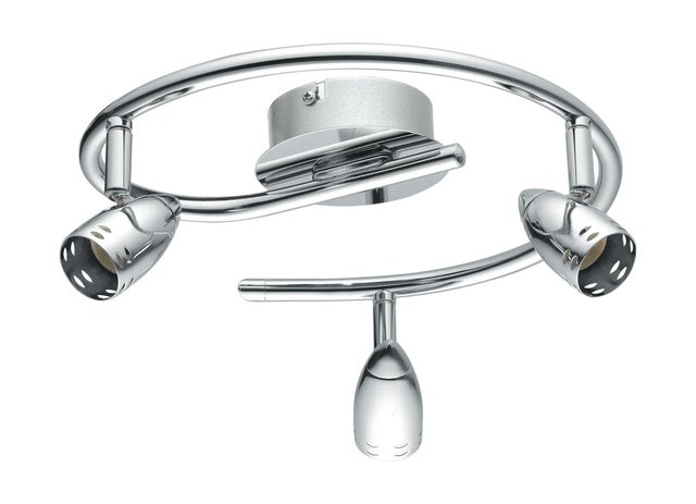 Faretto decorativo senza fonte luminosa BOMBER SPIRAL CROMO in acciaio GU10 50W INSPIRE 3 luci
