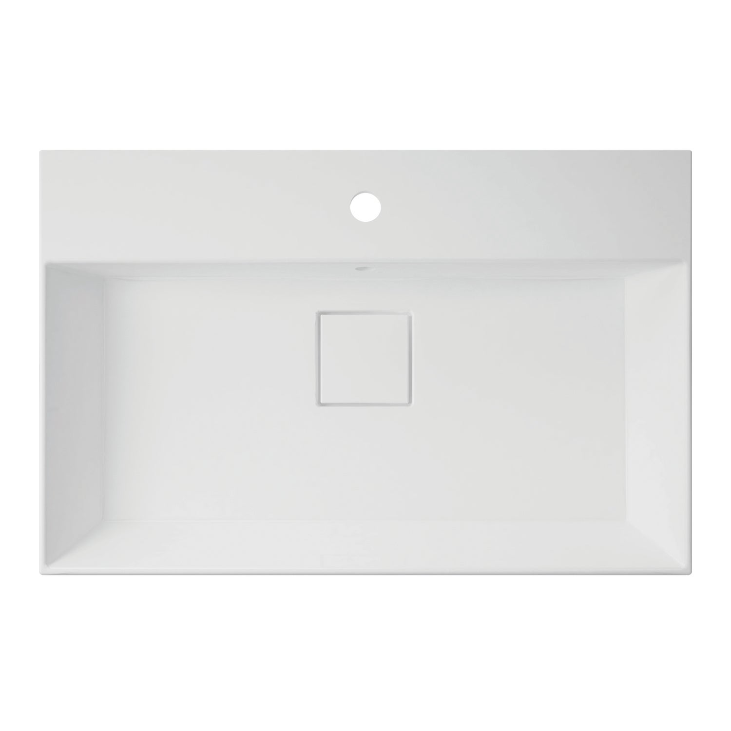 Lavabo a incasso rettangolare vasca centrale Neo L 76 x H 15 x P 49 cm in resina bianco lucido - 2