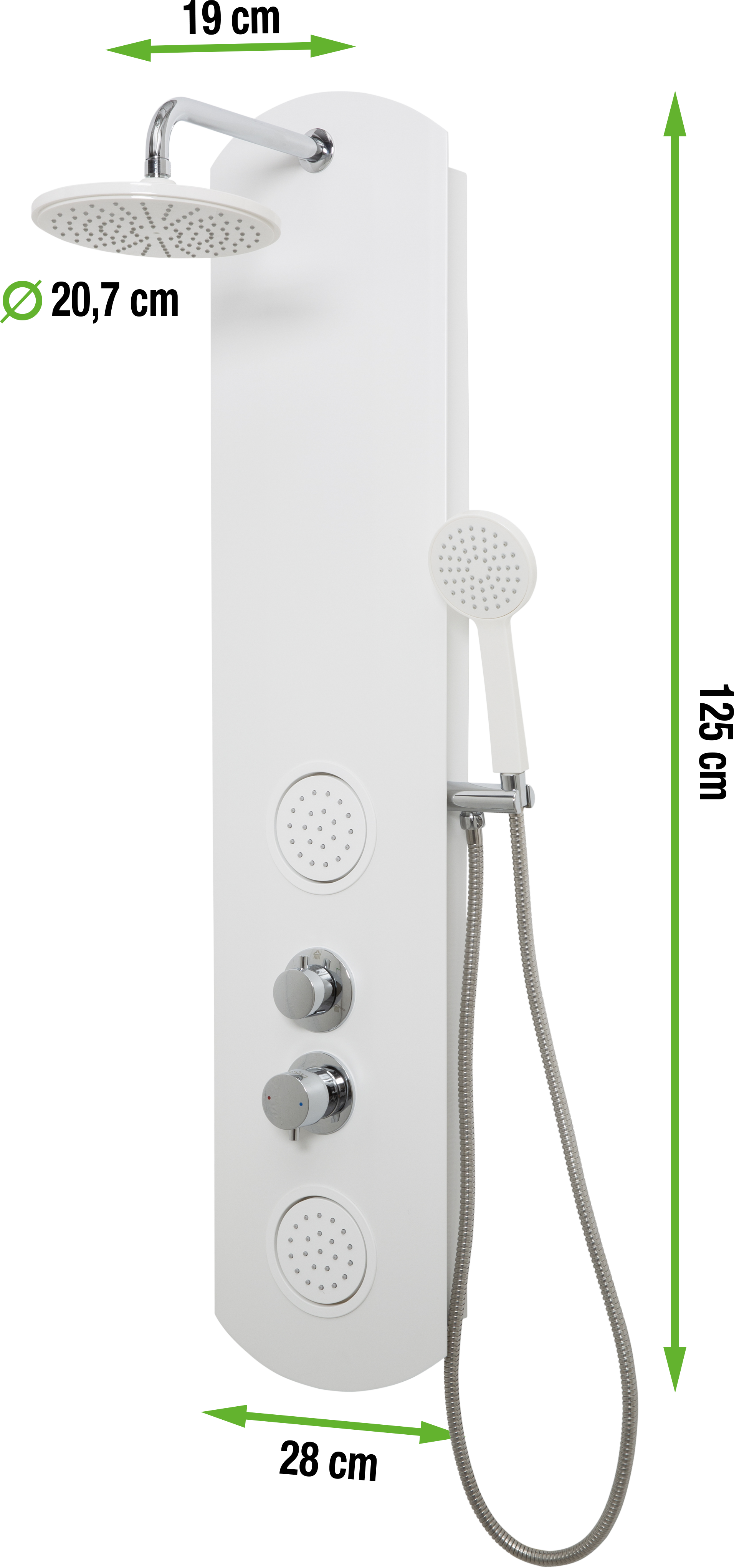 Columna de ducha hidromasaje monomando SENSEA Moa 3 blanco - 9