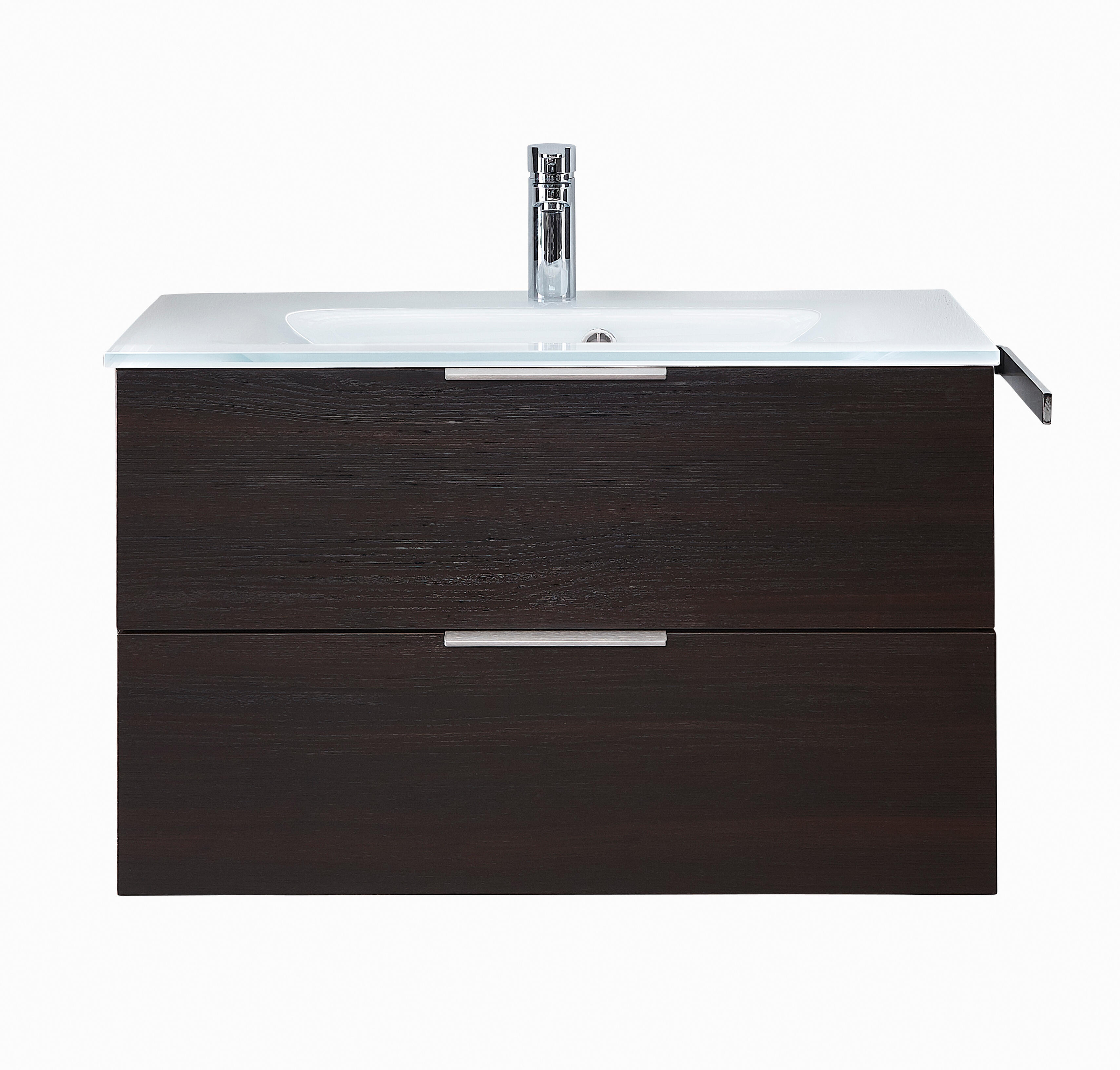 Lavabo a incasso rettangolare L 81 x H 1.5 x P 46 cm in vetro bianco lucido - 3