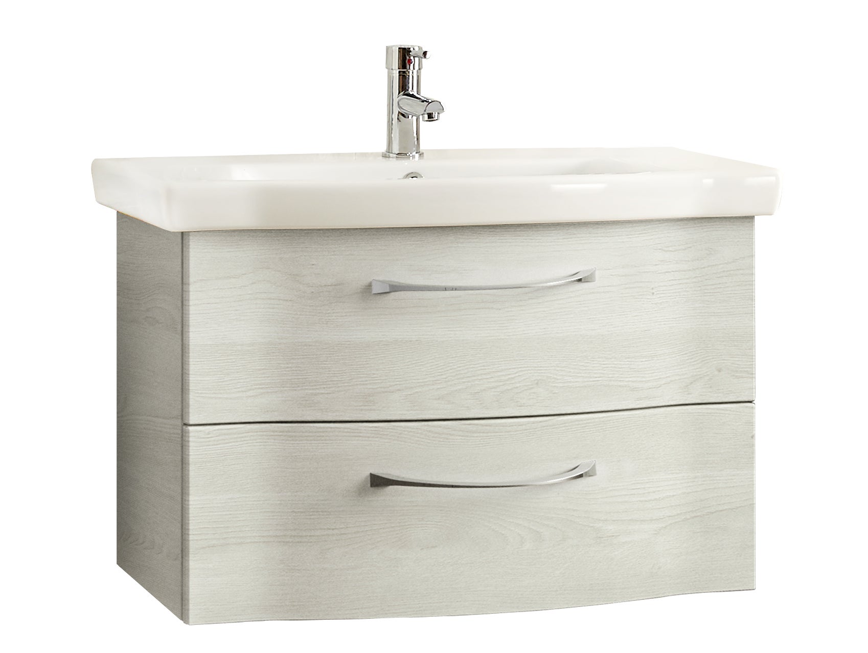 Mobile da bagno sospeso sotto lavabo L 75 x H 49 x P 42.7 cm bianco, 2 cassetti PELIPAL Solitaire - 2