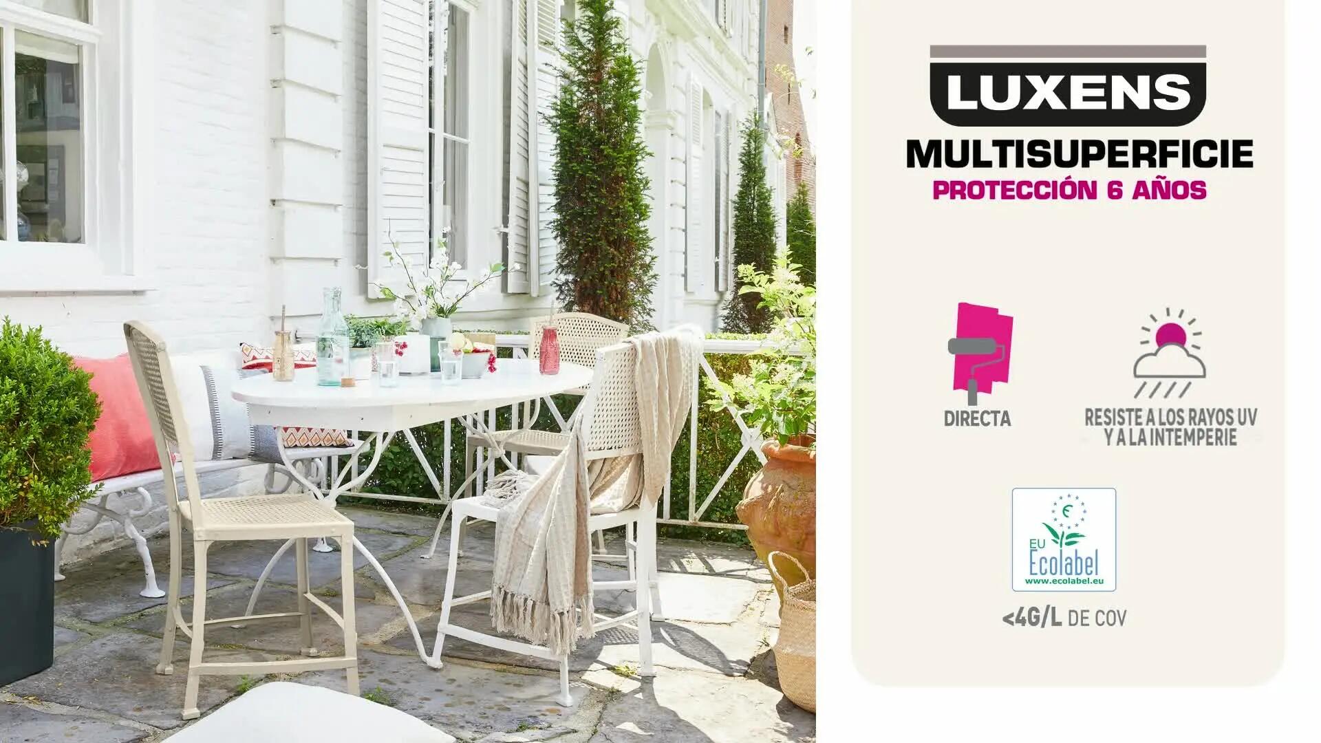 Pintura exterior color gris plata para madera, pvc, pared LUXENS satinado 500ml base agua antigoteo - 4