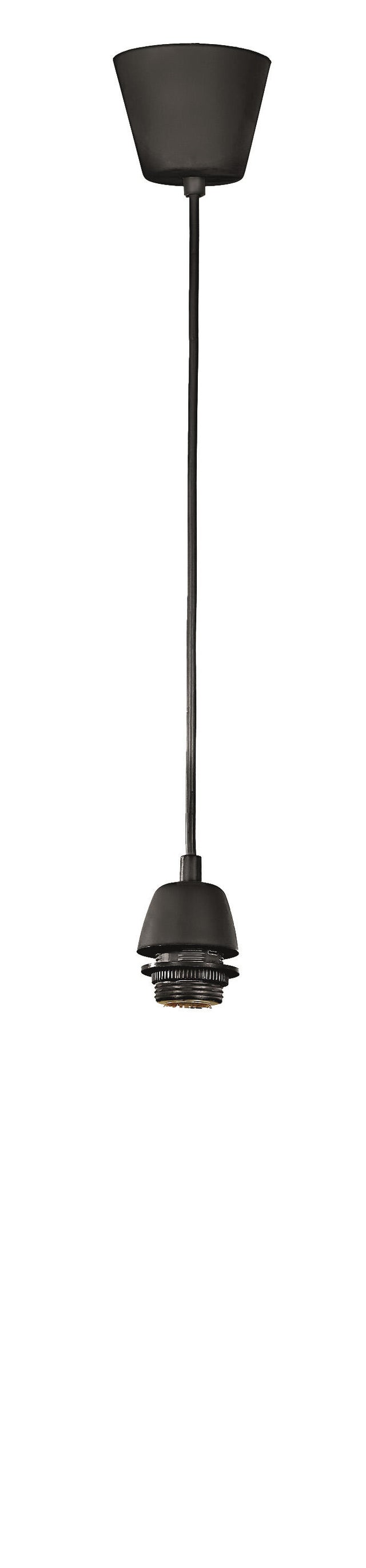 Pendel con cavo in plastica 80 cm, nero, con portalampada E27