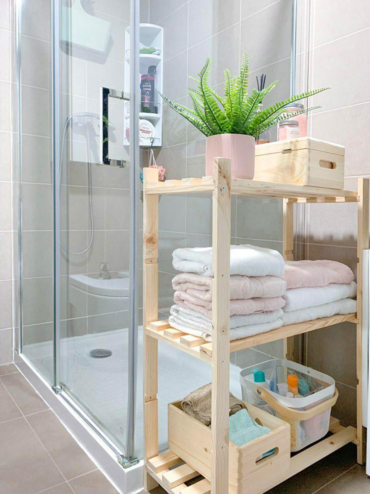 Estante de madeira 3 prateleiras 92,2x65x30 cm Natura - 3