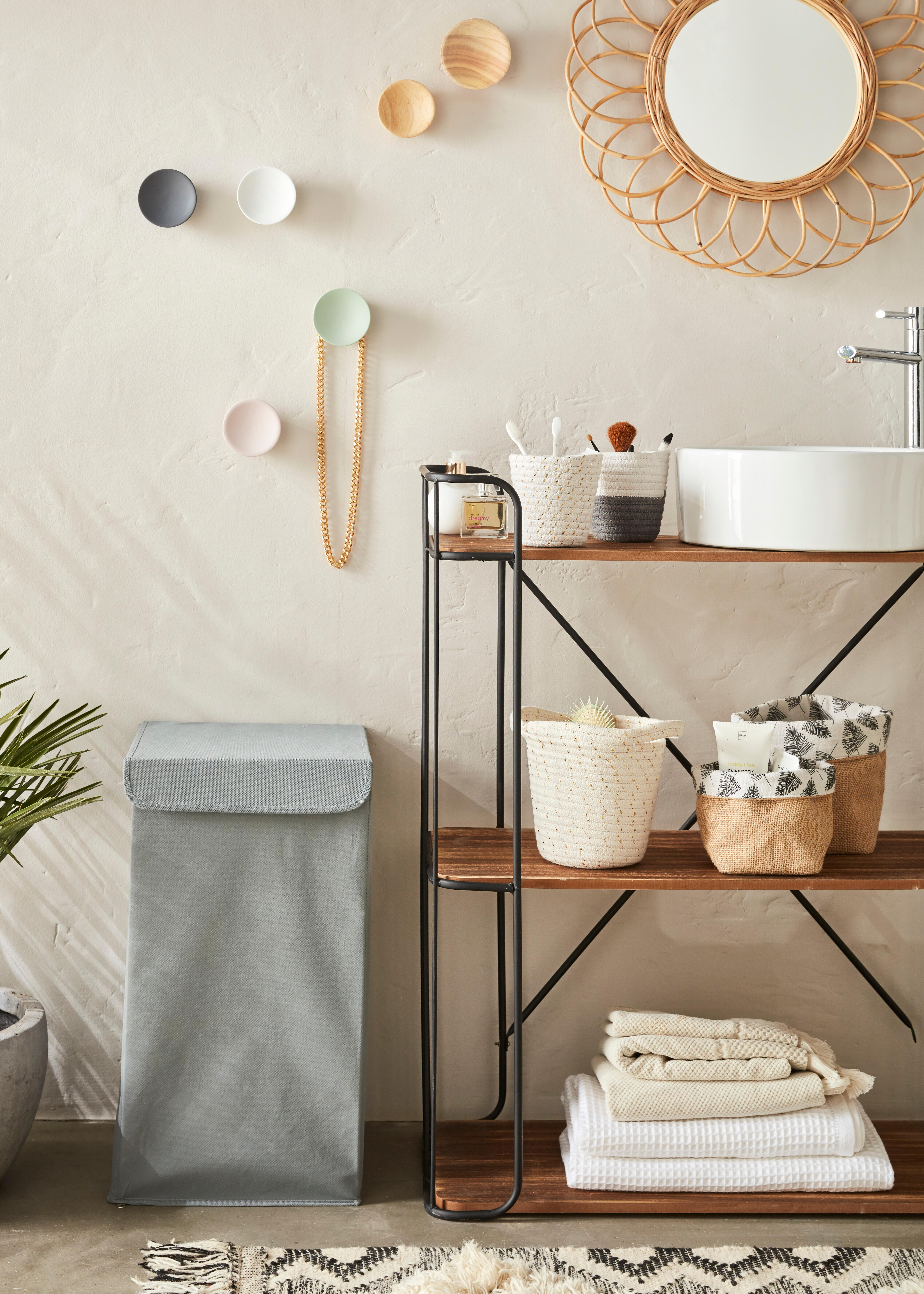 Panier blanc / doré l.21 x P.17 x H.17 cm - 2