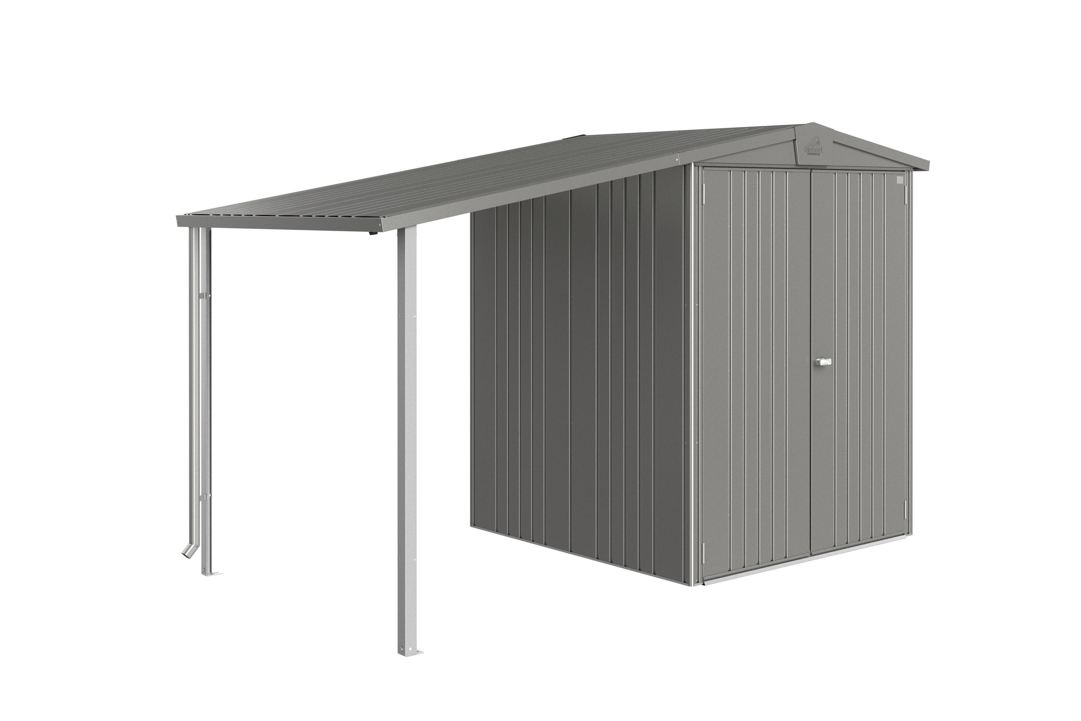 Caseta de metal europa 2 de 172x196x156 cm y 2.68 m2 con 0.5 mm espesor y doble puerta abatible biohort