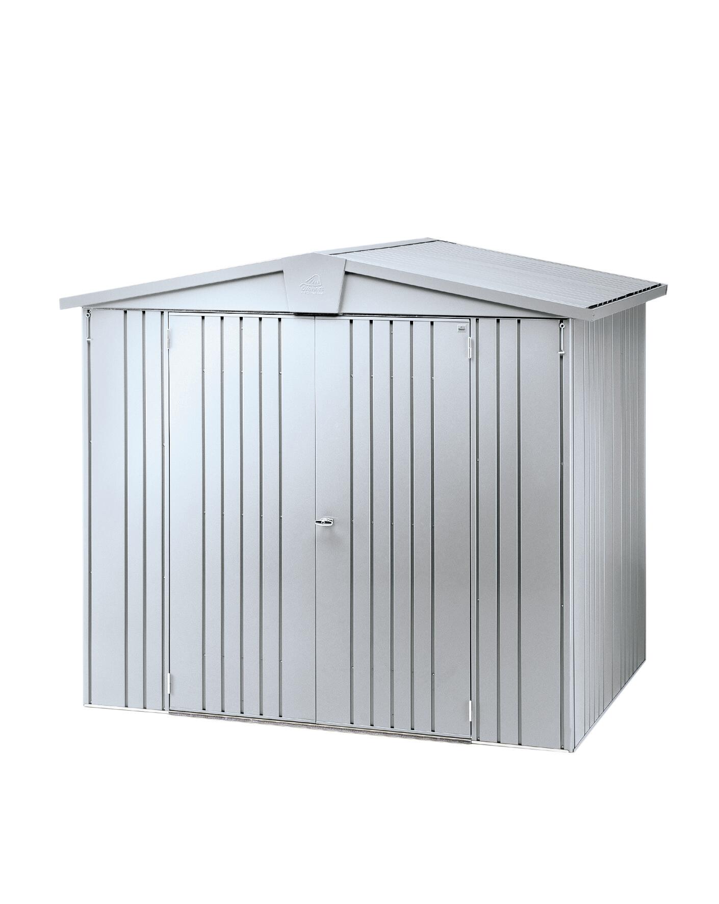 Caseta de metal europa de 244x203x156 cm y 3.4 m2 con 0.5 mm espesor y doble puerta abatible biohort