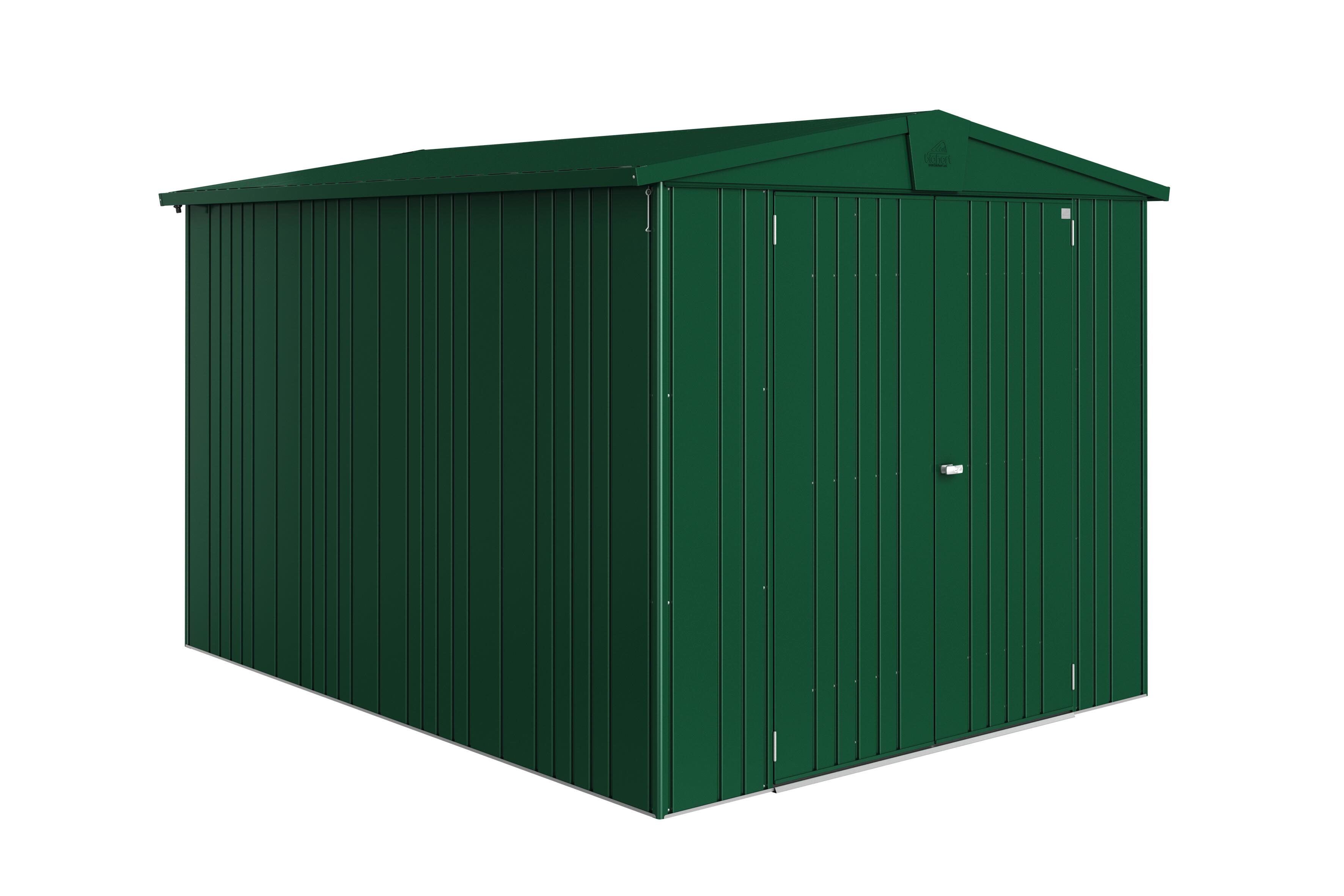 Caseta de metal europa 6 de 244x203x300 cm y 7.32 m2 con 0.5 mm espesor y doble puerta abatible biohort