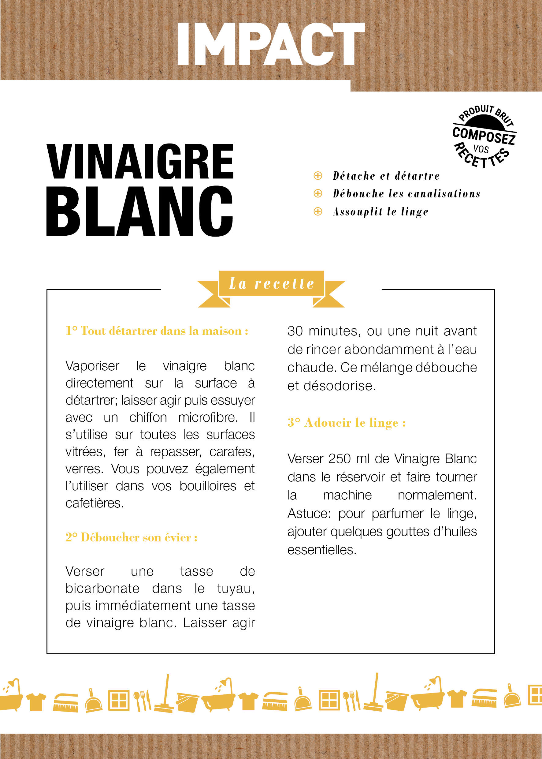Vinaigre blanc IMPACT 14° citron, 1L - 2