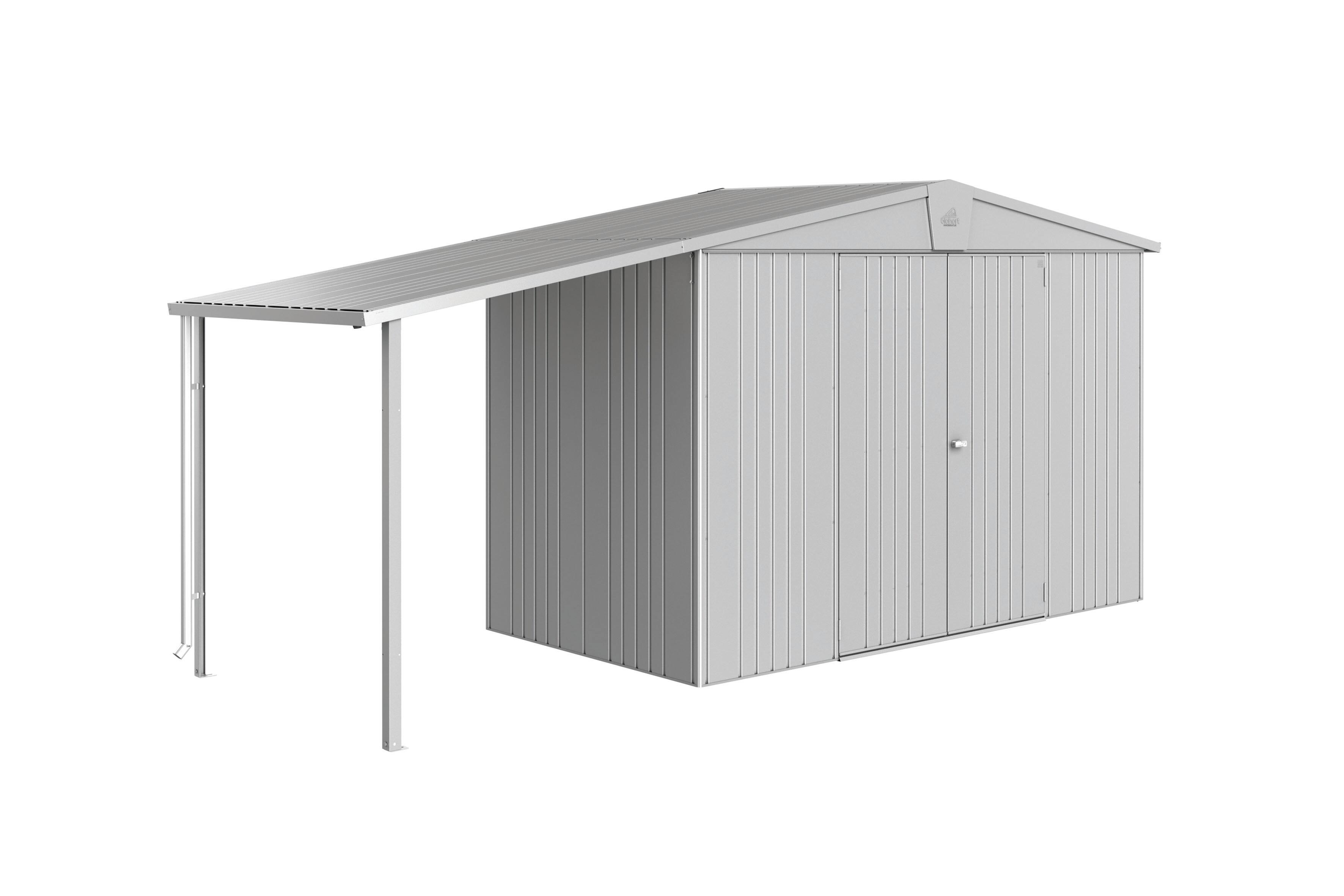 Toldo de acero gris y cubierta de plata 156x150 cm