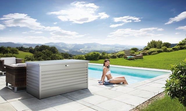 Baule panchina BIOHORT 160 in acciaio grigio L 160 x H 83 x P 79 cm