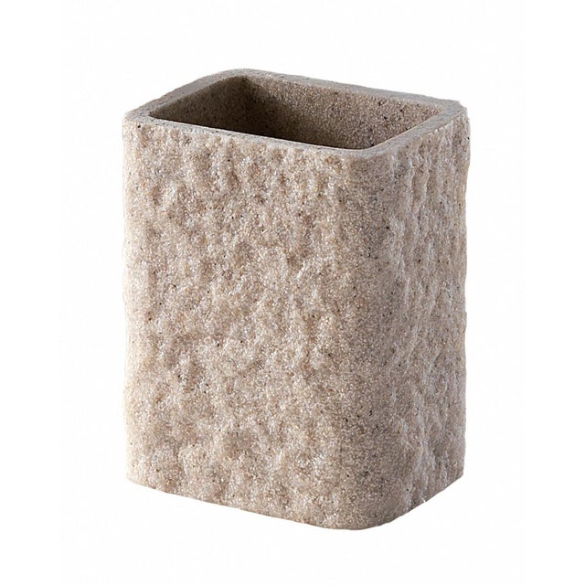 Bicchiere da bagno porta spazzolini Aries portaspazzolini beige in resina beige