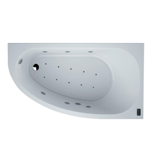 Vasca idromassaggio asimmetrica SANYCCES Tripoli confort double system 90 x 160 cm bianco