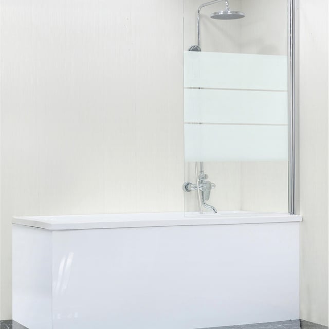 Parete vasca con 1 anta Dado in vetro di sicurezza 5 mm serigrafato H 140 cm