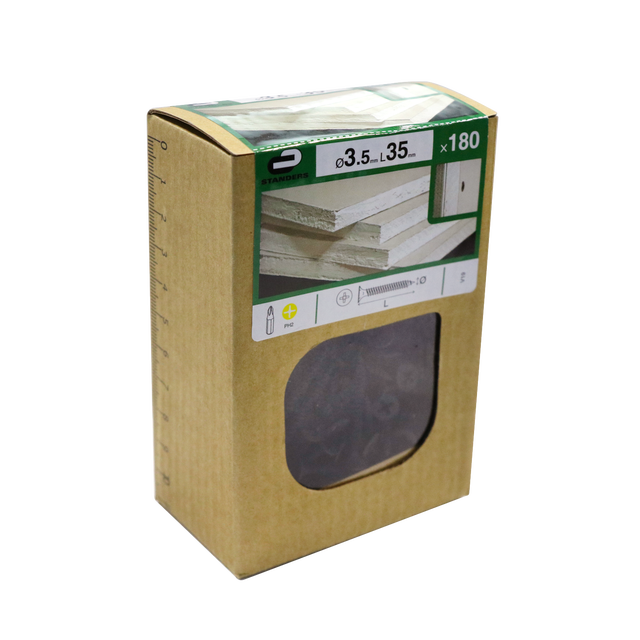 180 parafusos para gesso STANDERS CÓNICO FOSFAT PR 3.5X35