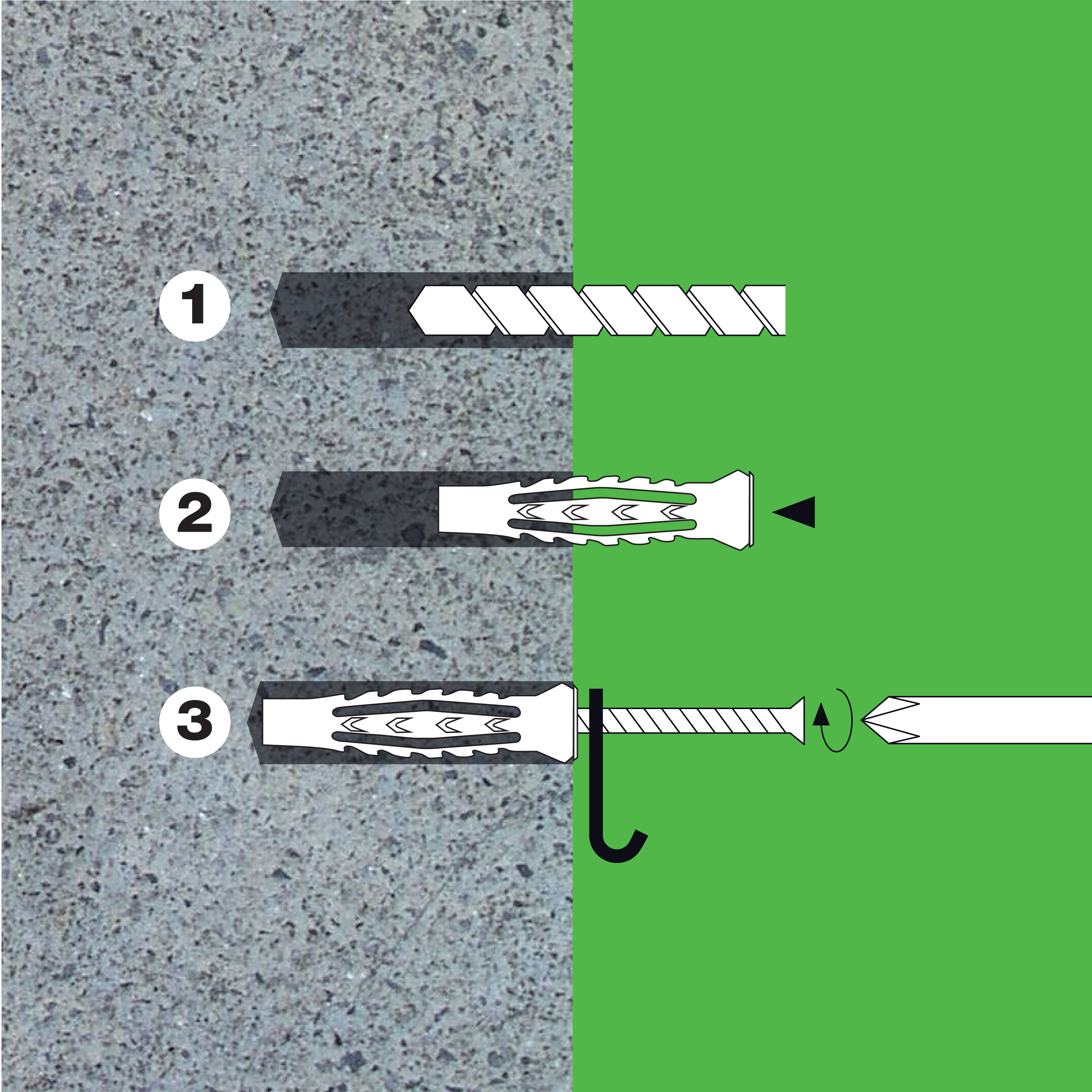 35 chevilles multi-matériaux avec vis STANDERS Diam. 6/8, L.40/50 mm - 6