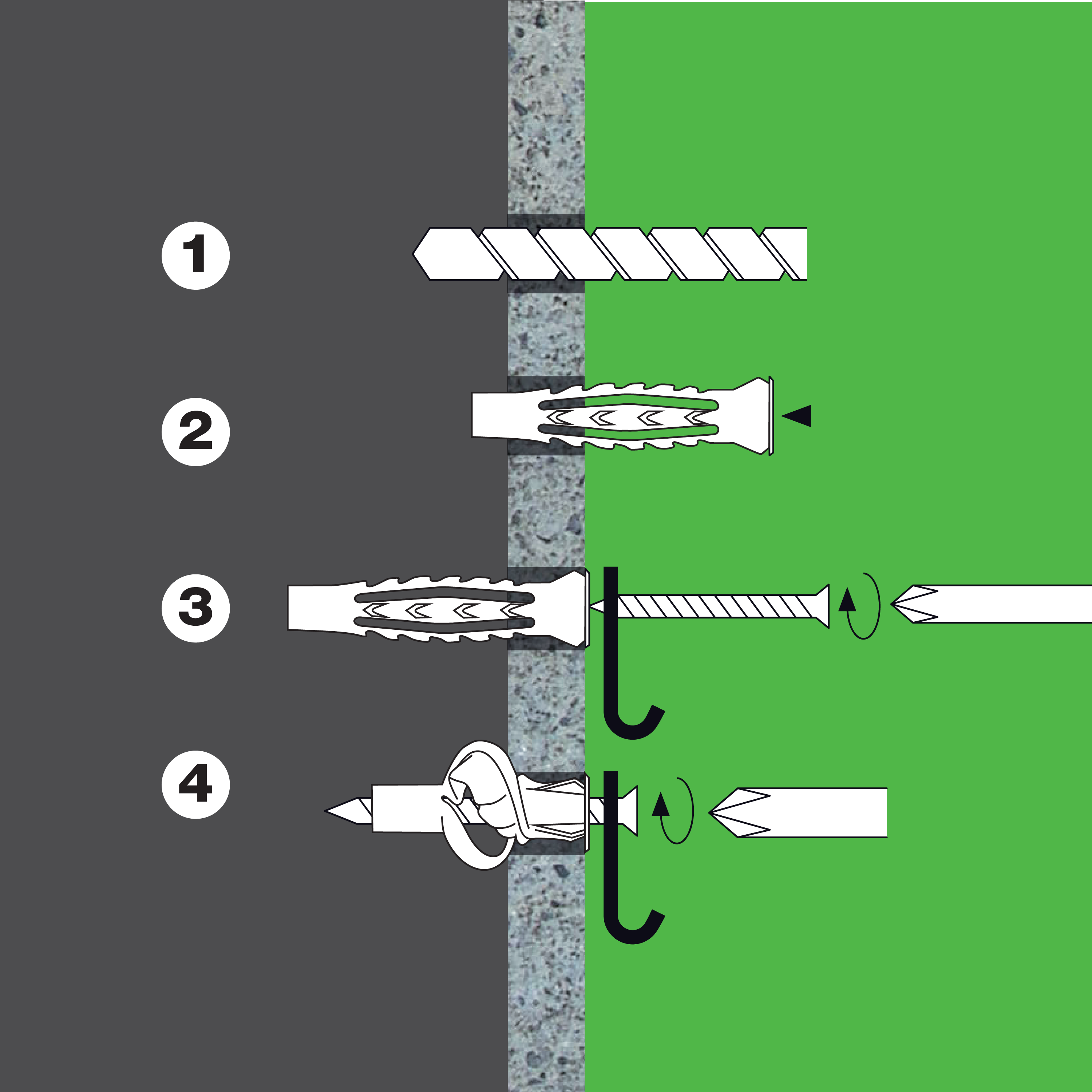 35 chevilles multi-matériaux avec vis STANDERS Diam. 6/8, L.40/50 mm - 5