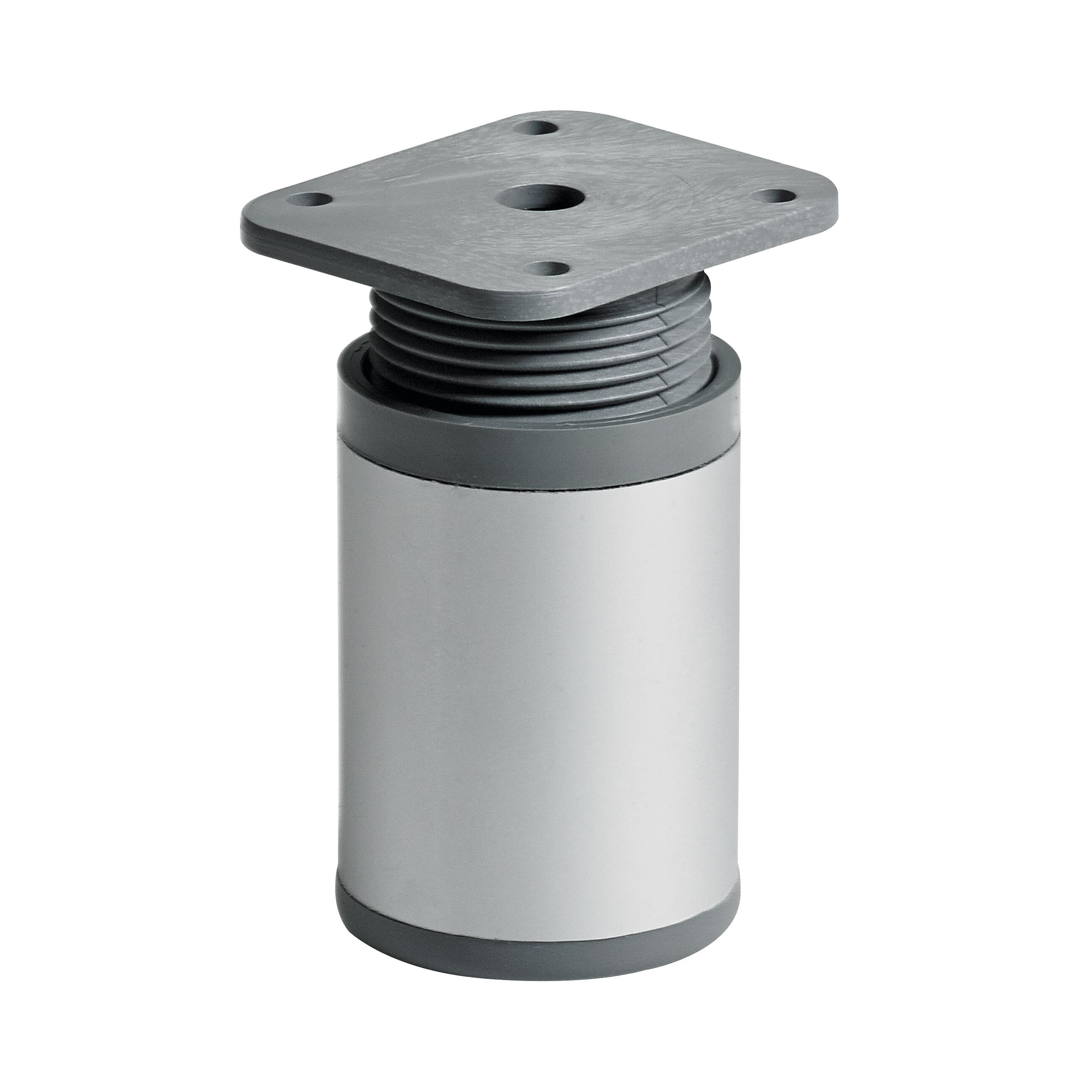 Pé Redondo Alumínio Altura 60-75mm Diâmetro 40mm Cinzento - 2