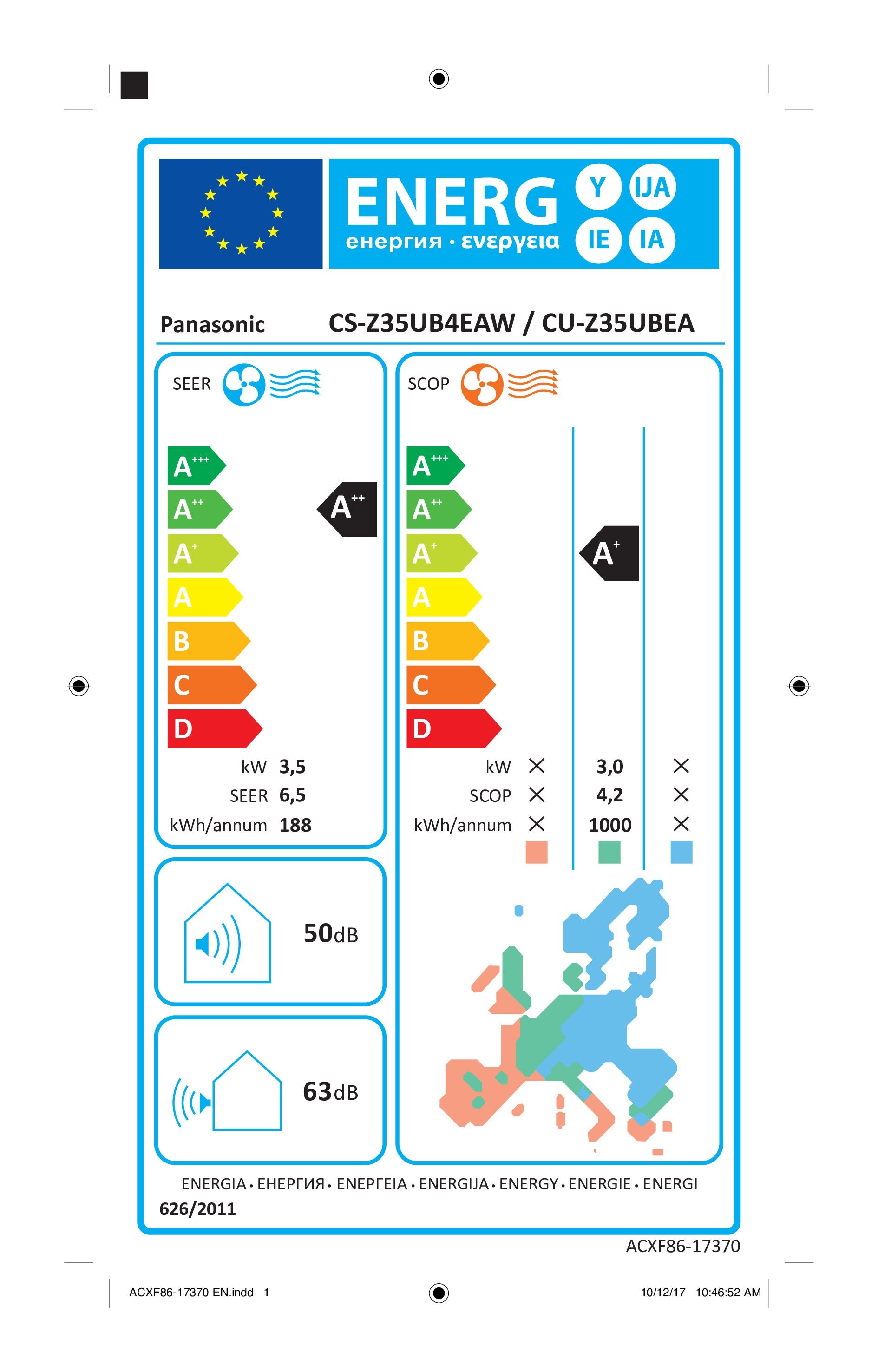 Condizionatore a muro monosplit PANASONIC PAVIMENTO 12000 BTU classe raffreddamento A++, bianco - 5