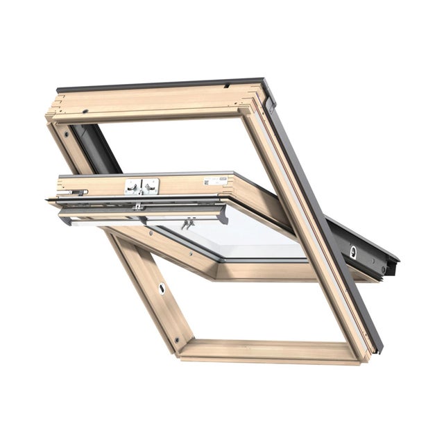 Finestra da tetto (faccia inclinata) VELUX GGL CK04 3070 manuale L 55 x H 78 cm grigio antracite e marrone