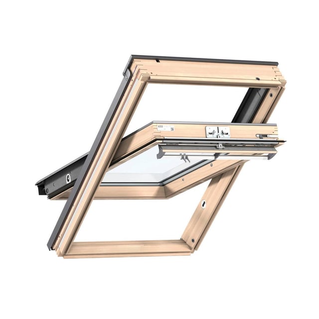 Finestra da tetto (faccia inclinata) VELUX GGL SK06 3068 manuale L 114 x H 118 cm grigio antracite e marrone